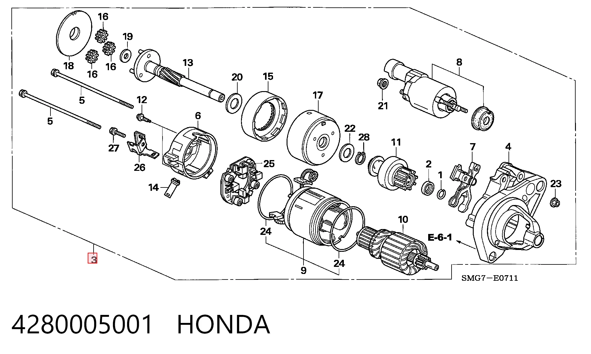 4280005001 Honda Стартер двигуна