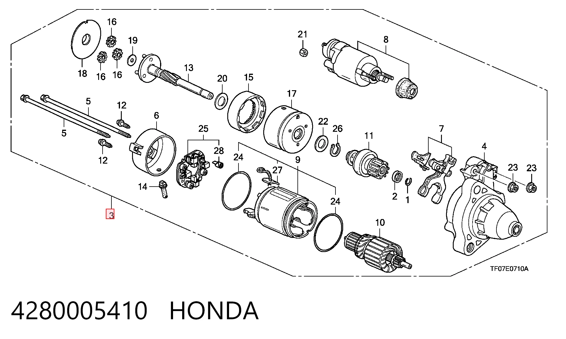 4280005410 Honda Стартер двигуна