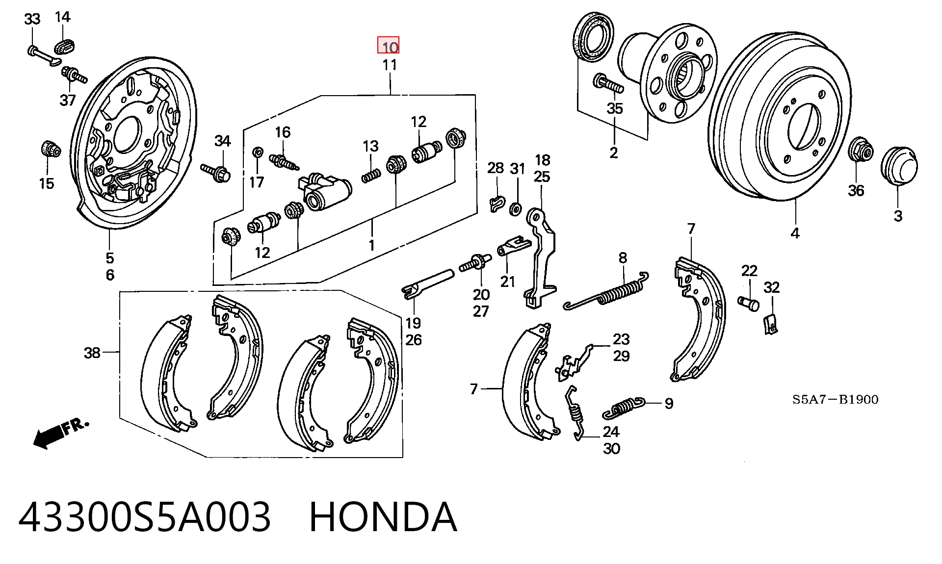 43300S5A003 Honda Робочий циліндр