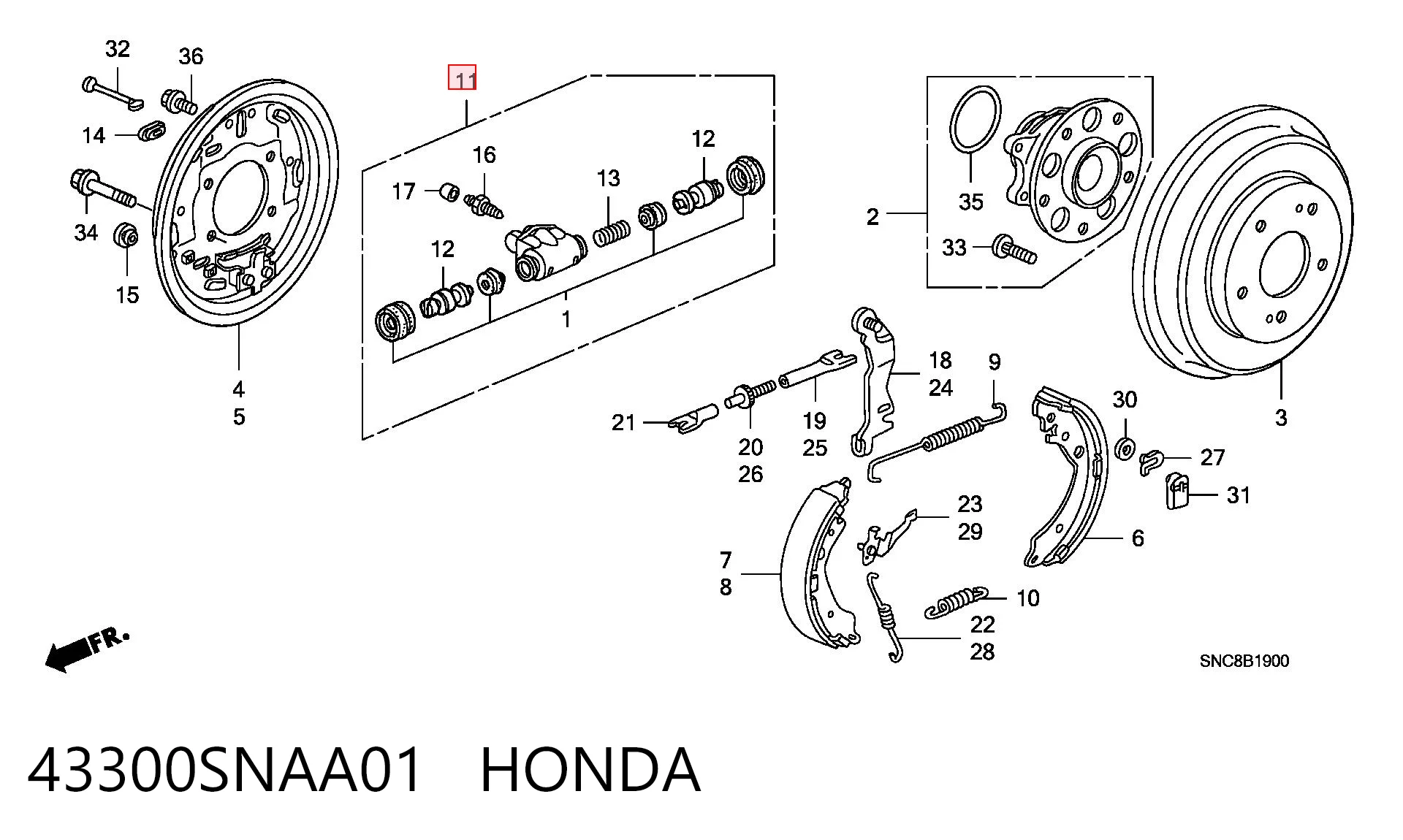 43300SNAA01 Honda Робочий циліндр