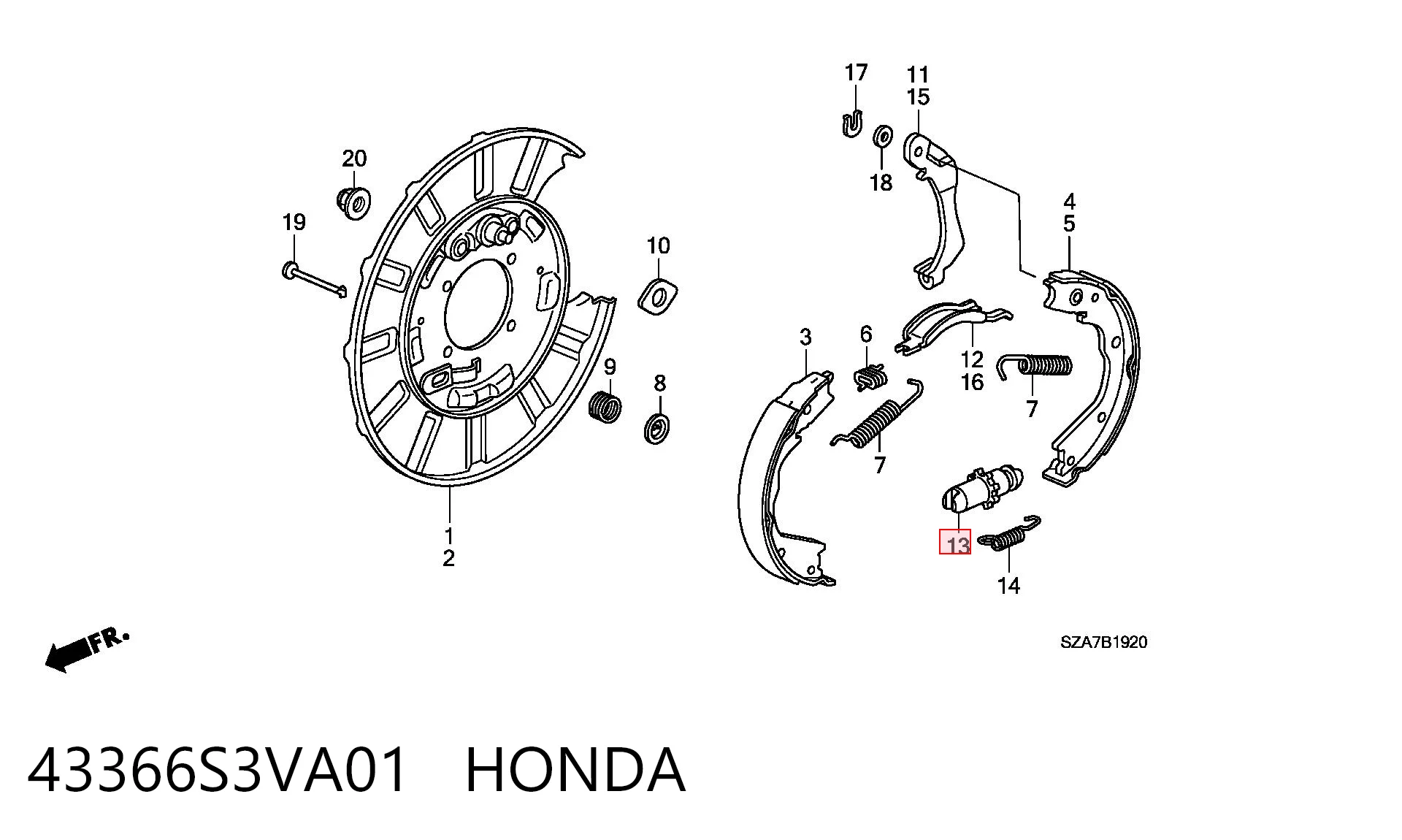 43366S3VA01 Honda Регулятори пневмогальм