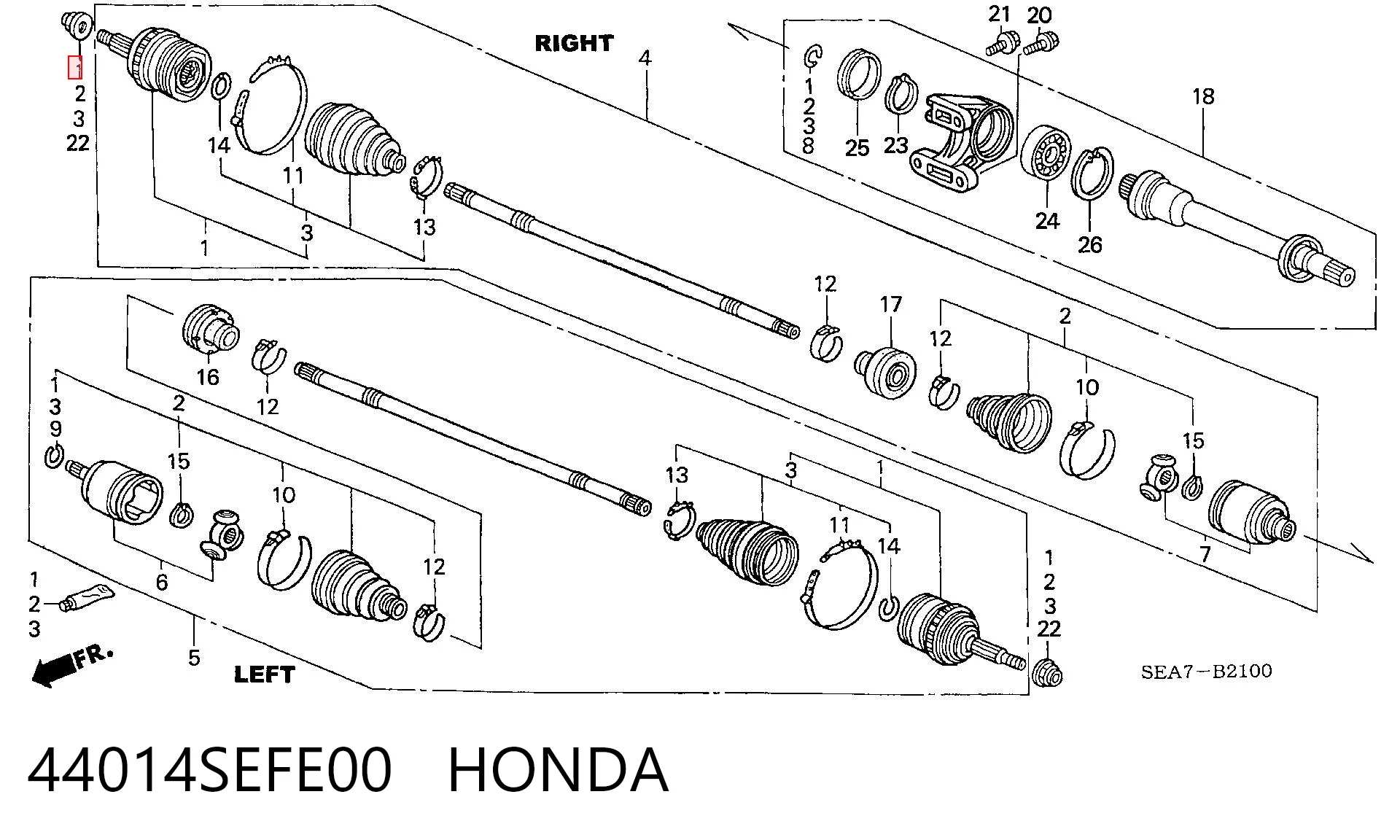 Купити HO895 Driveshaft Шарнір приводу зовнішній