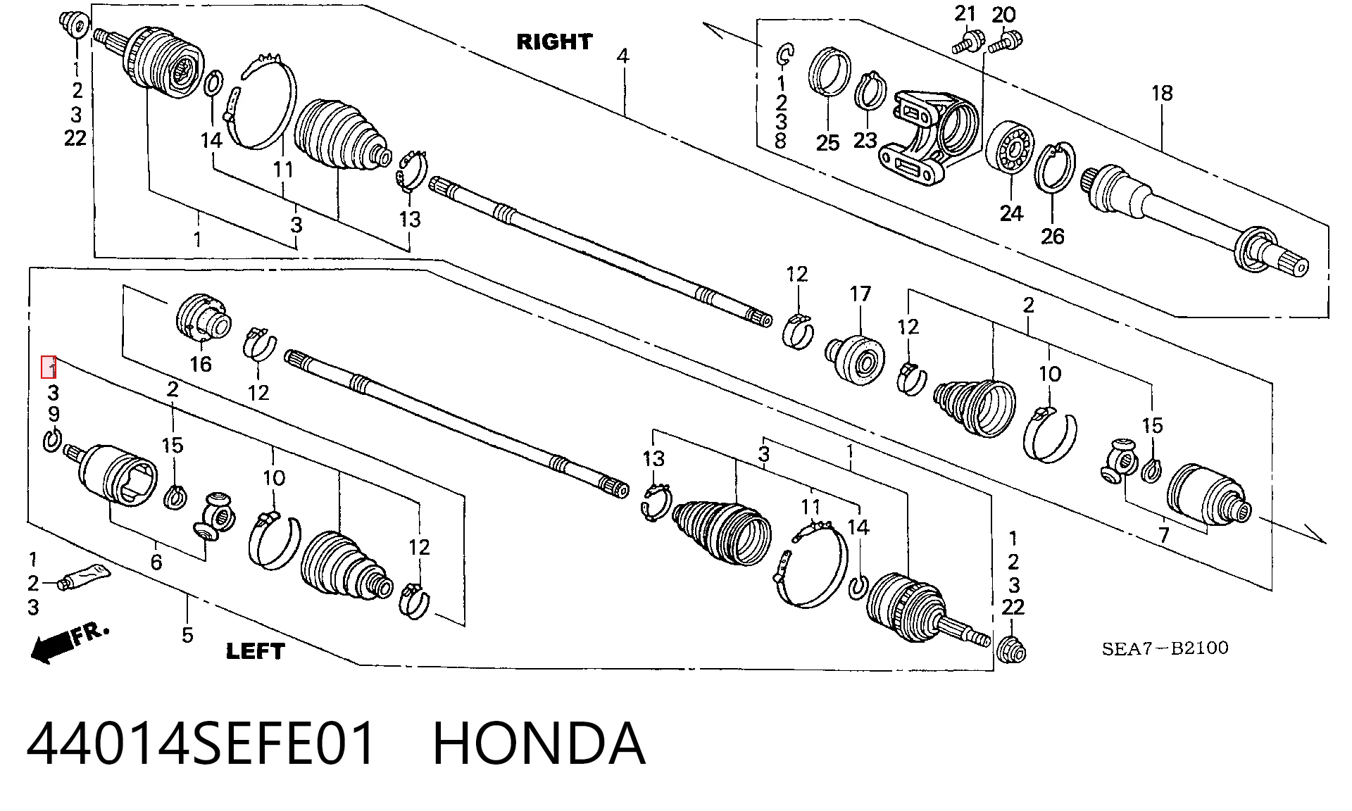 ШРУС зовнішній передній HO895 Driveshaft