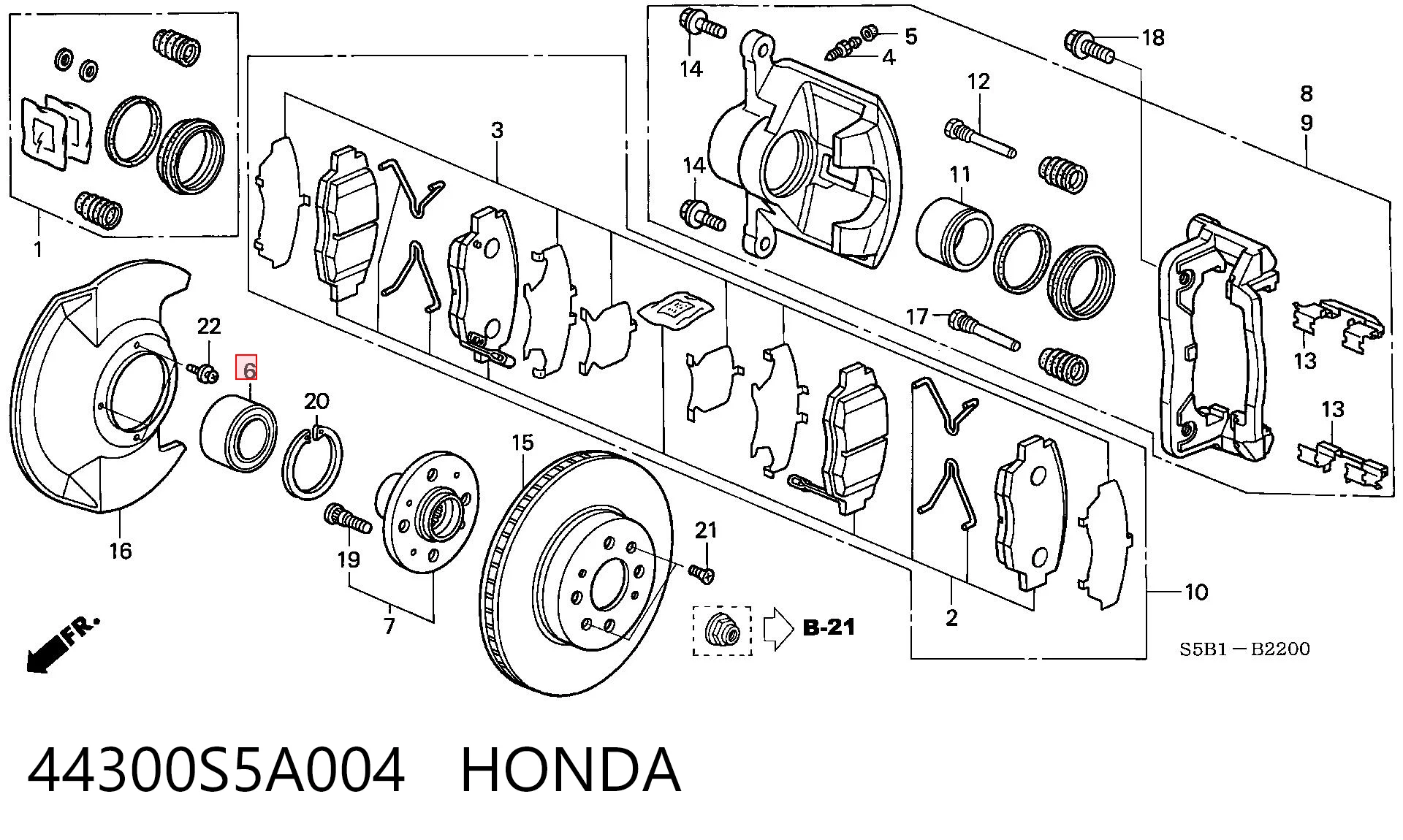 44300S5A004 Honda Підшипник маточини передньої