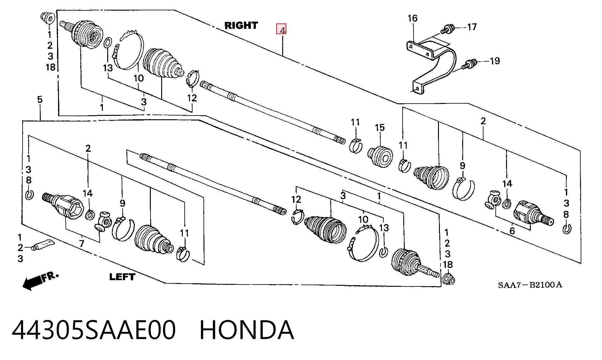 Купити Піввісь права Honda Jazz  GD, GE