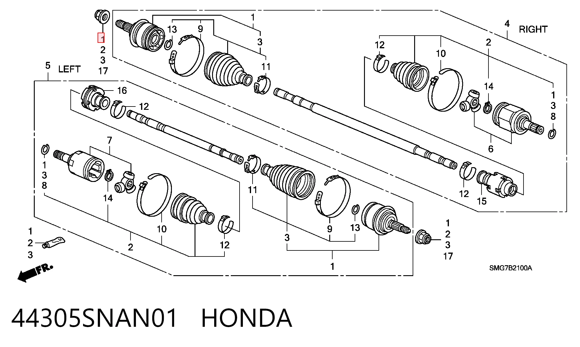44305SNAN01 Honda Граната зовнішня