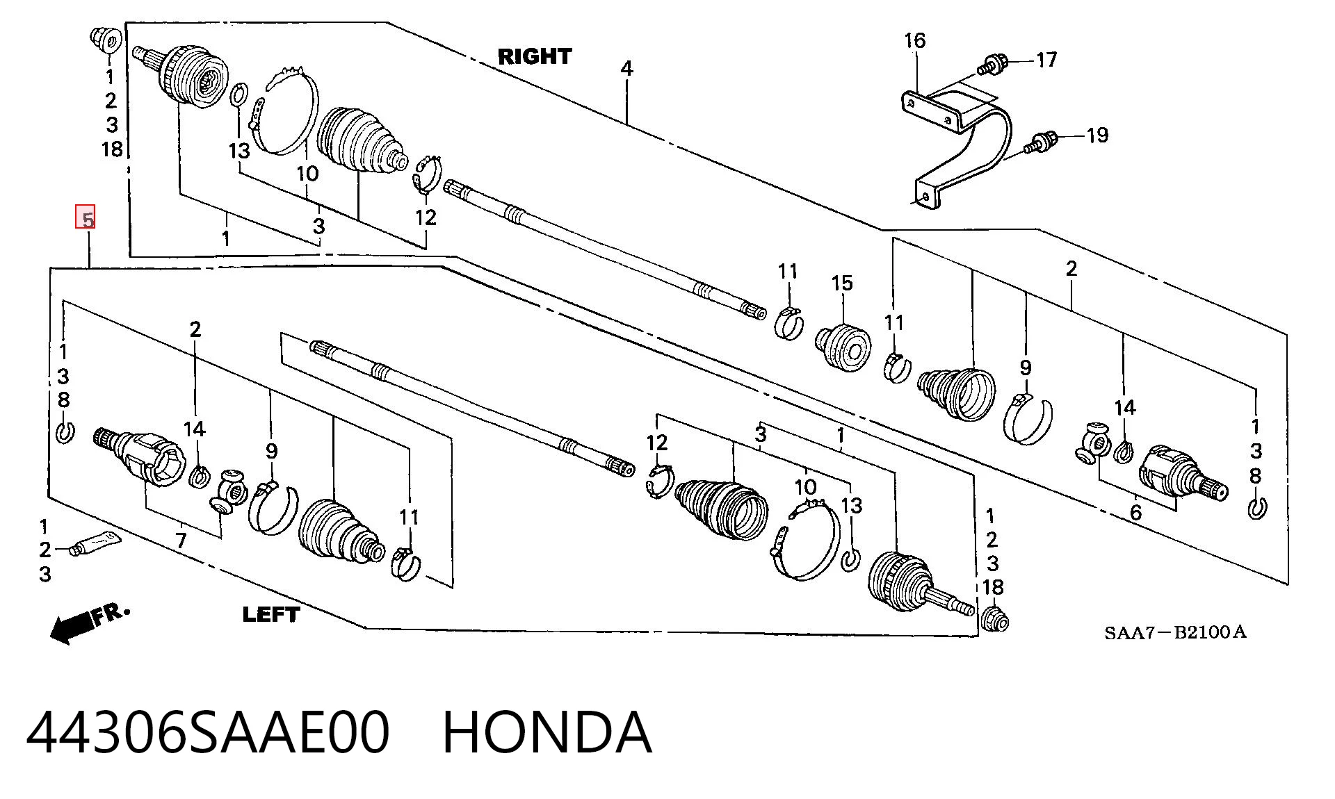 Привід лівий на Honda Jazz  GD, GE