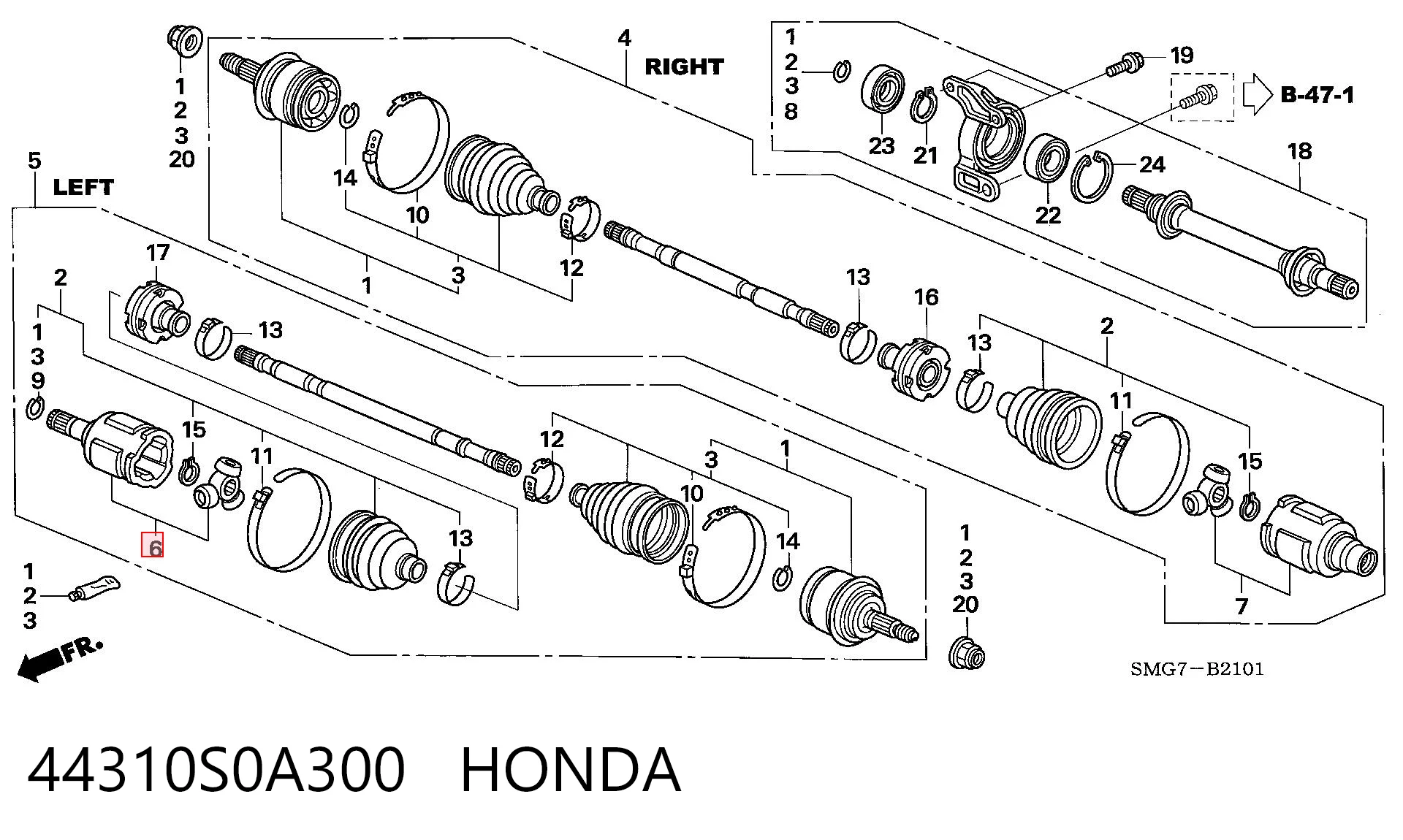 ШРУС внутрішній правий HO723 Driveshaft