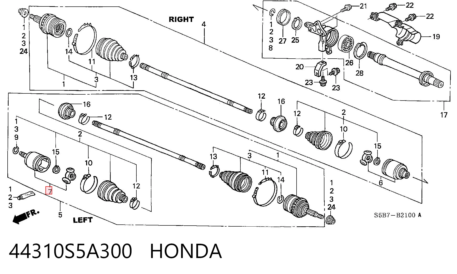 ШРУС внутрішній правий на Honda Jazz  GD, GE