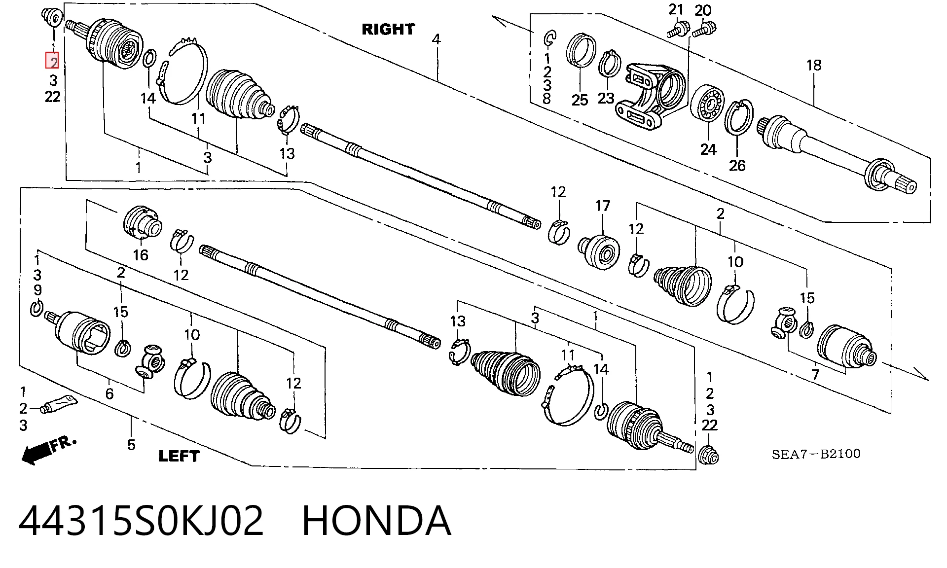Купити Пильник ШРУСа внутрішній Honda Accord VI CG
