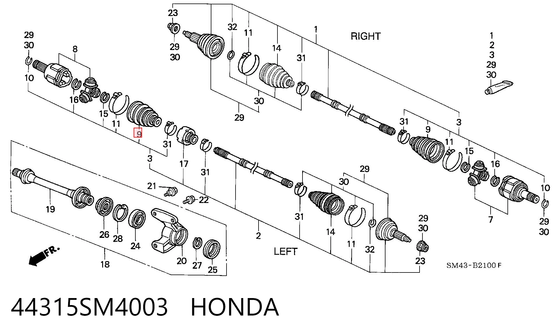  Пильник ШРУСа внутрішній Honda Accord 6