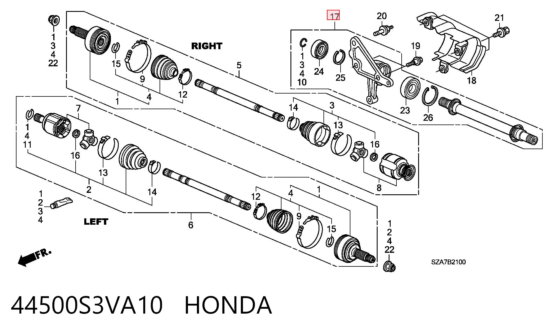 44500S3VA10 Honda Промвал