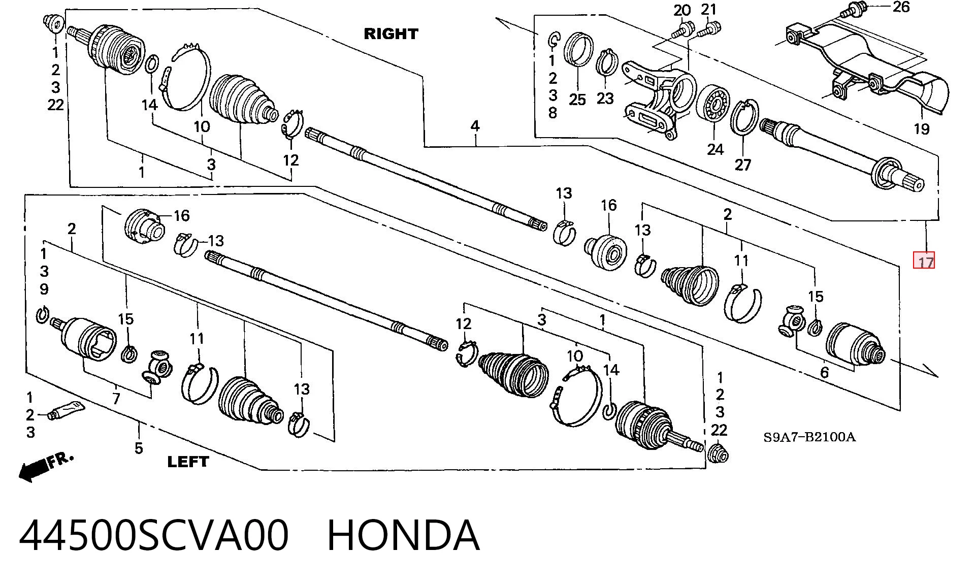 44500SCVA00 Honda Промвал