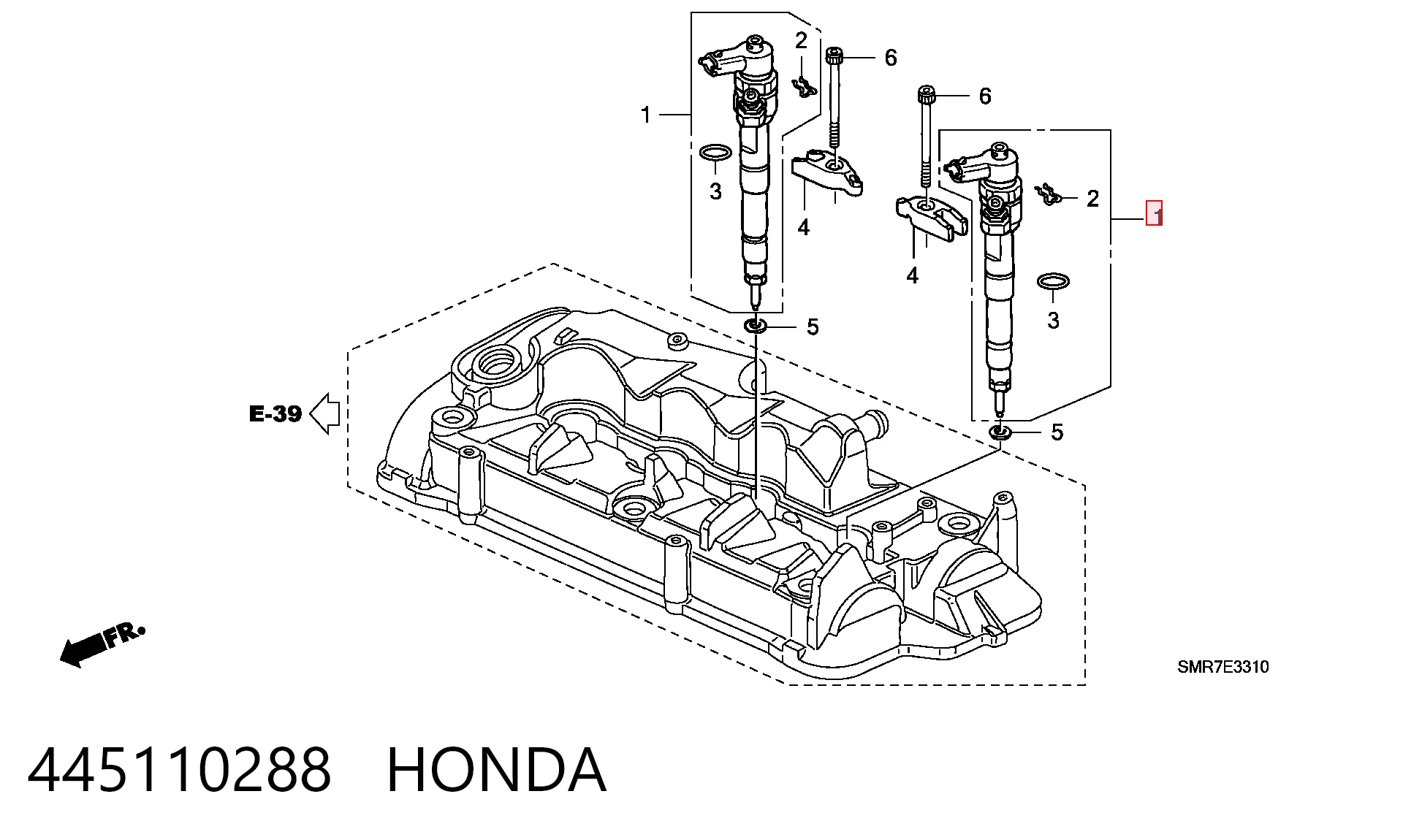 445110288 Honda Форсунка вприску палива