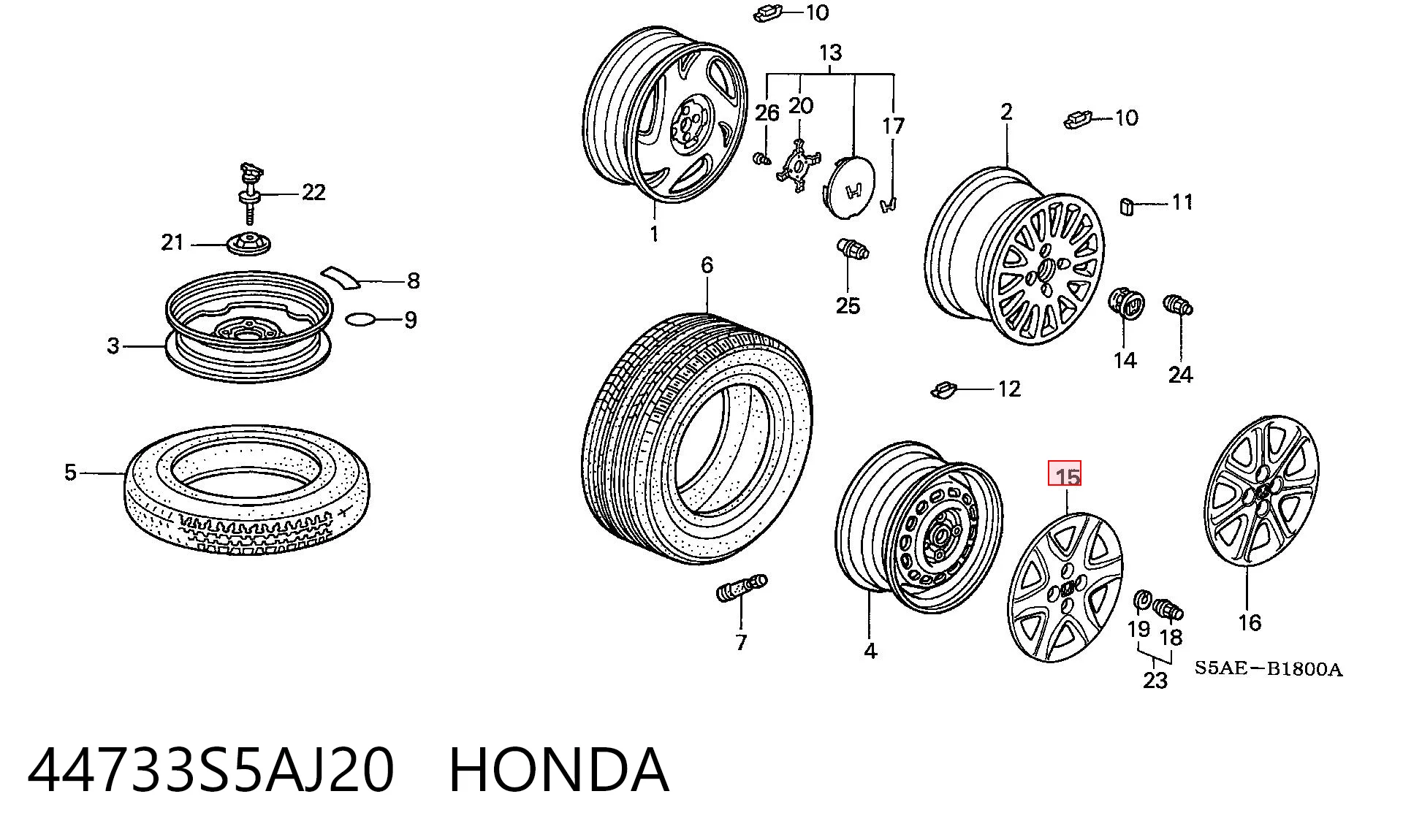 44733S5AJ20 Honda