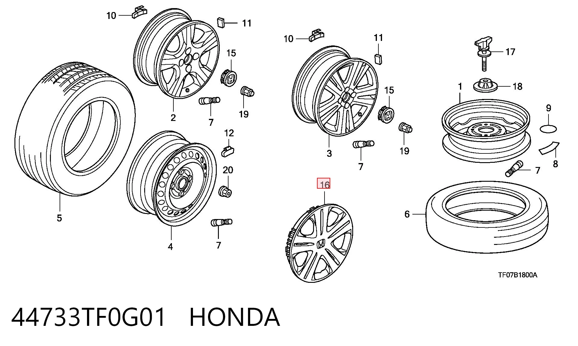 44733TF0G01 Honda 