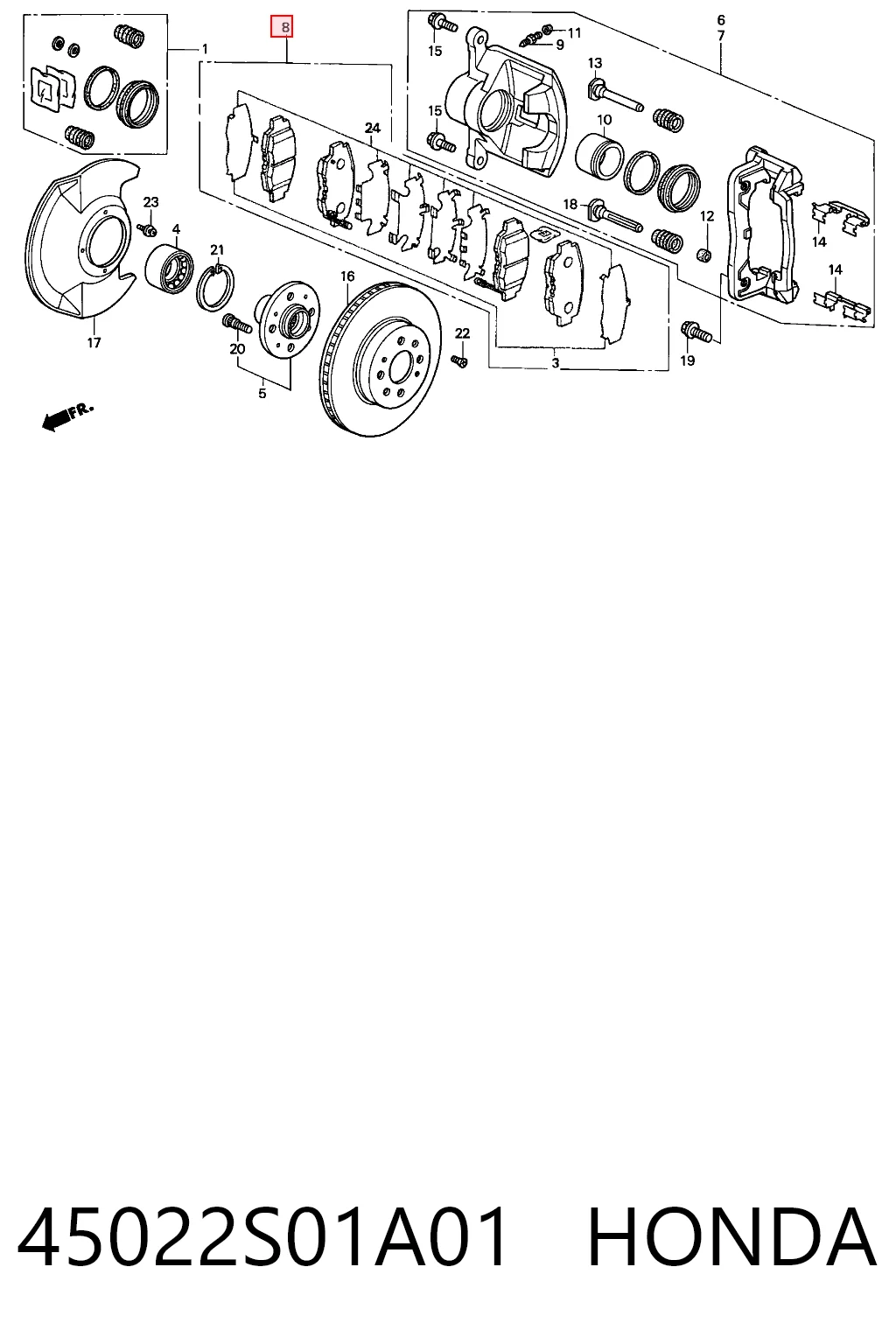 45022S01A01 Honda Передні гальмівні колодки