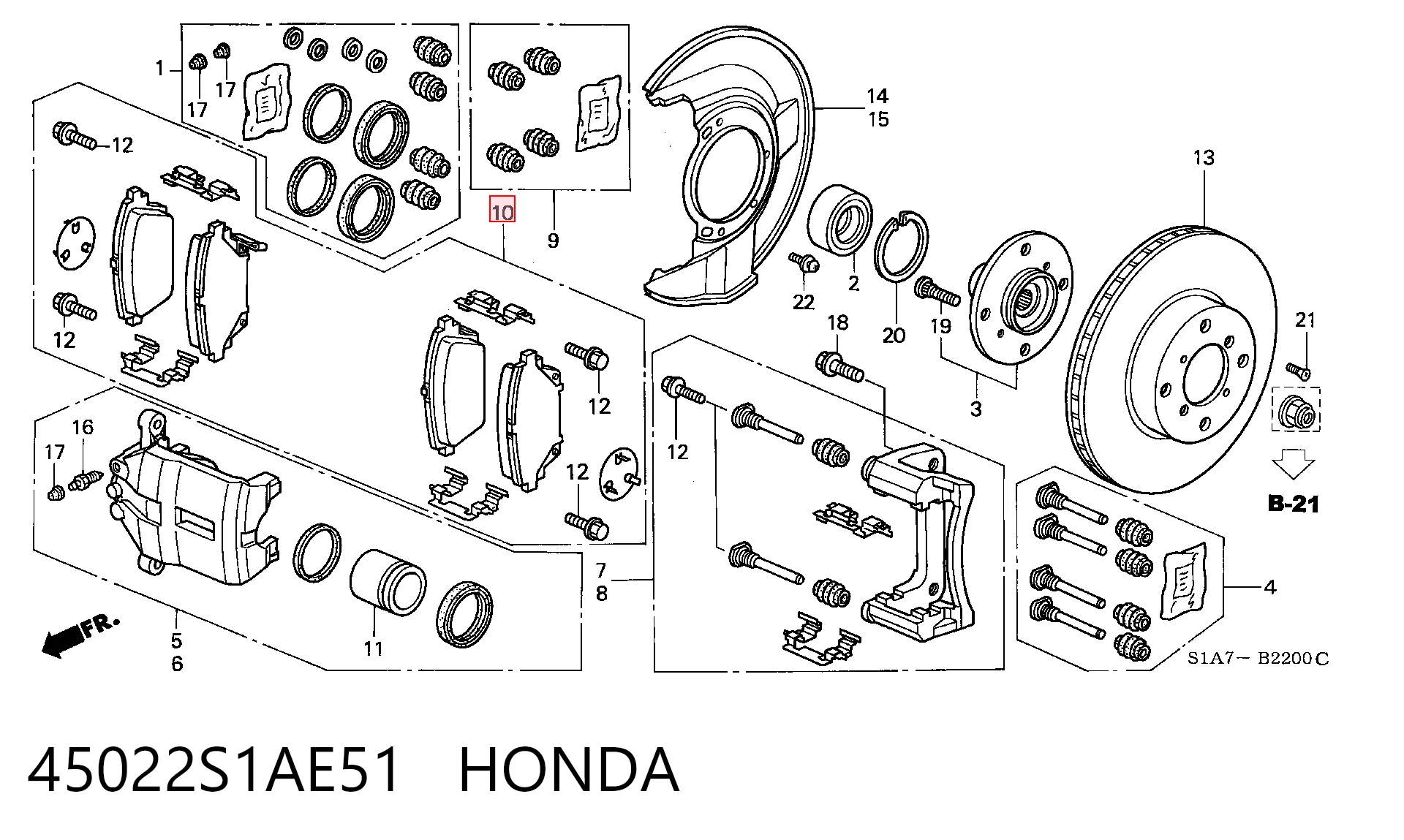 45022S1AE51 Honda