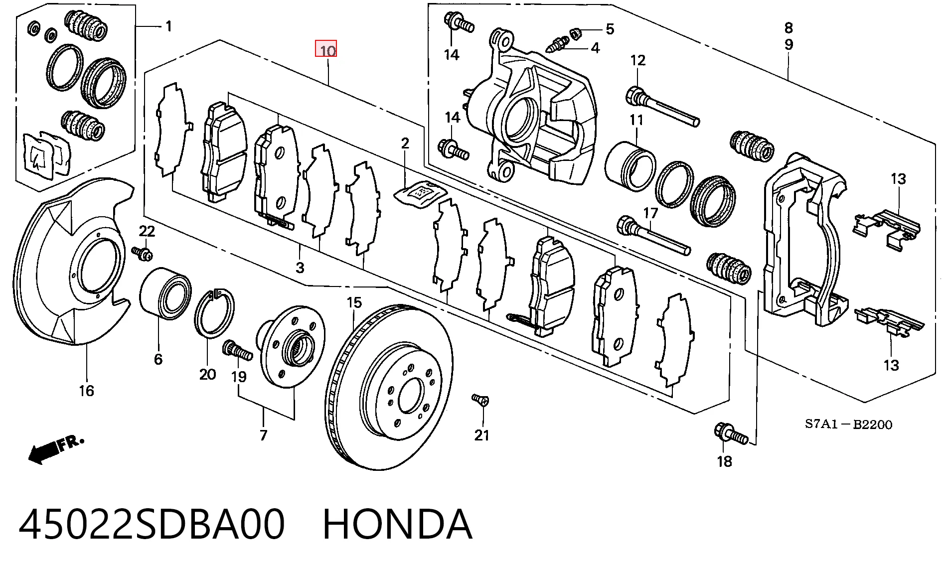 45022SDBA00 Honda Передні гальмівні колодки