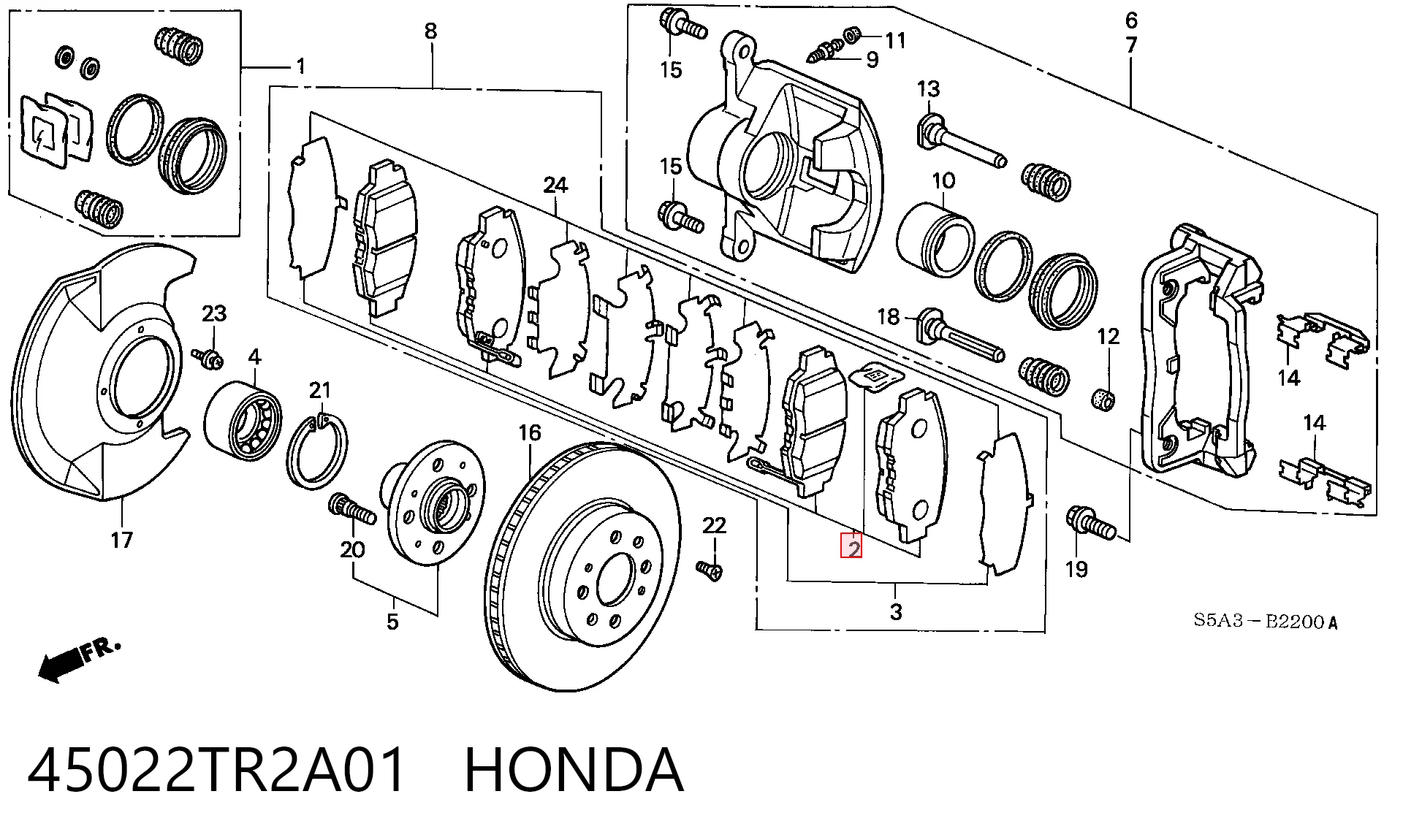 45022TR2A01 Honda Передні гальмівні колодки