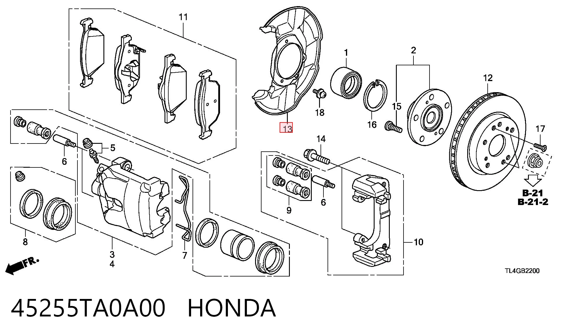 45255TA0A00 Honda 