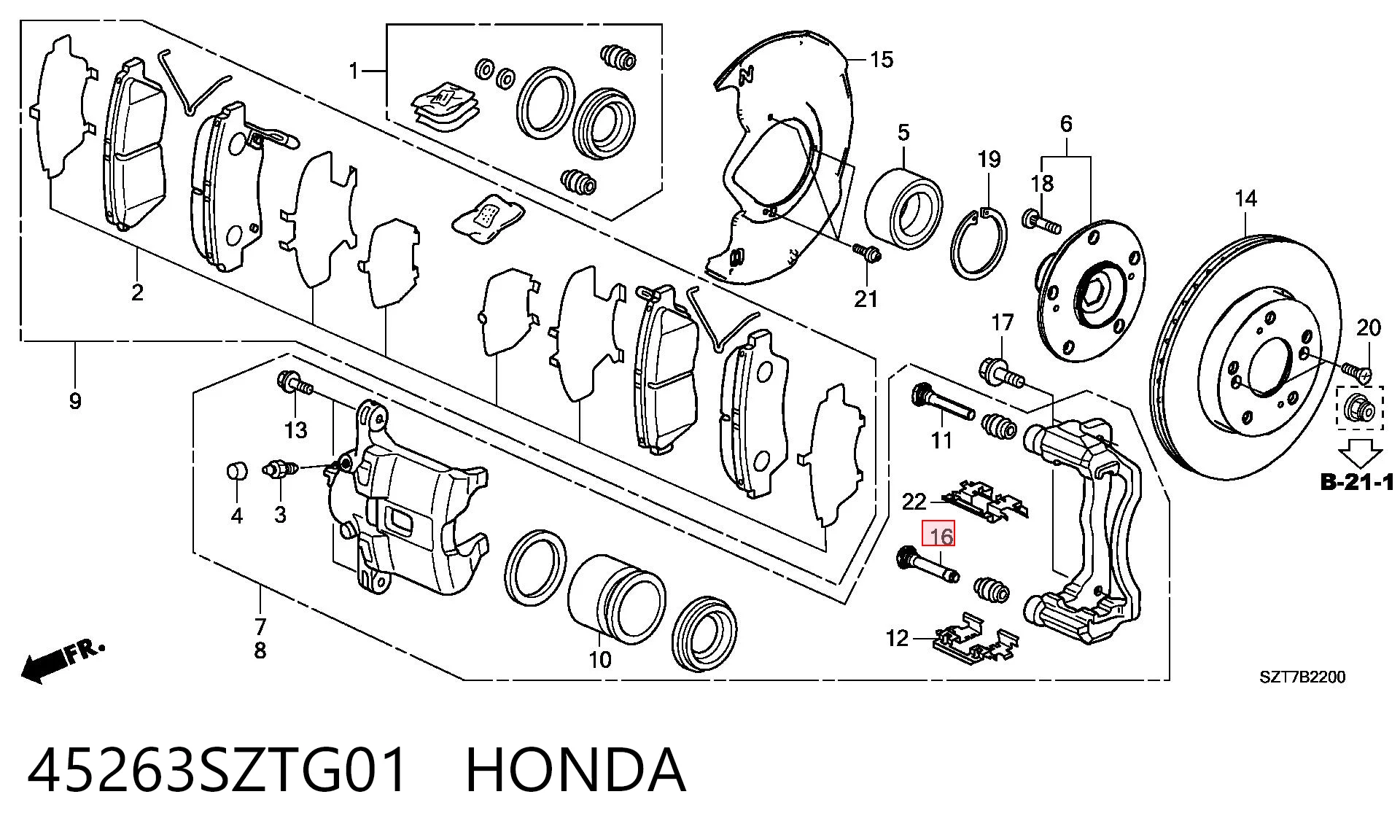 45263SZTG01 Honda 