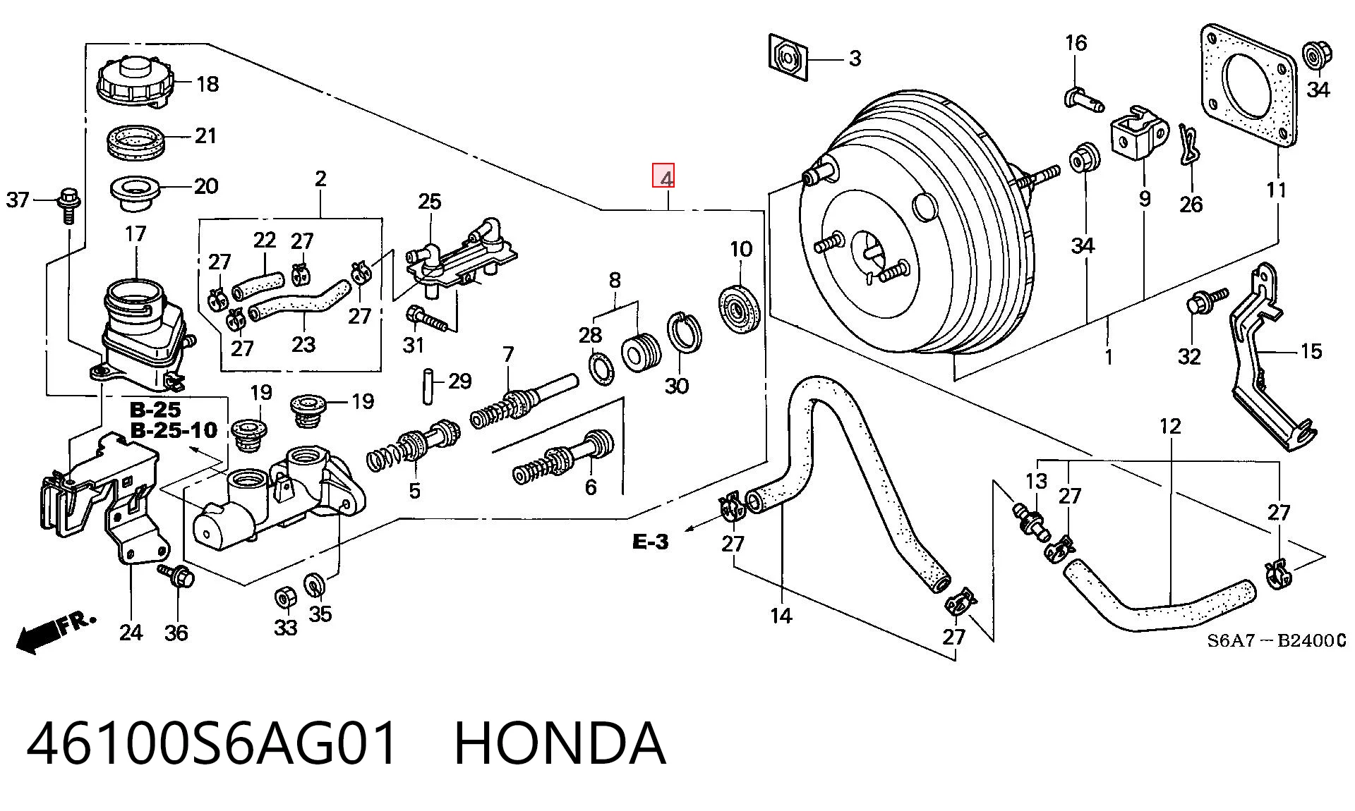  Головний гальмівний циліндр Honda Civic 7