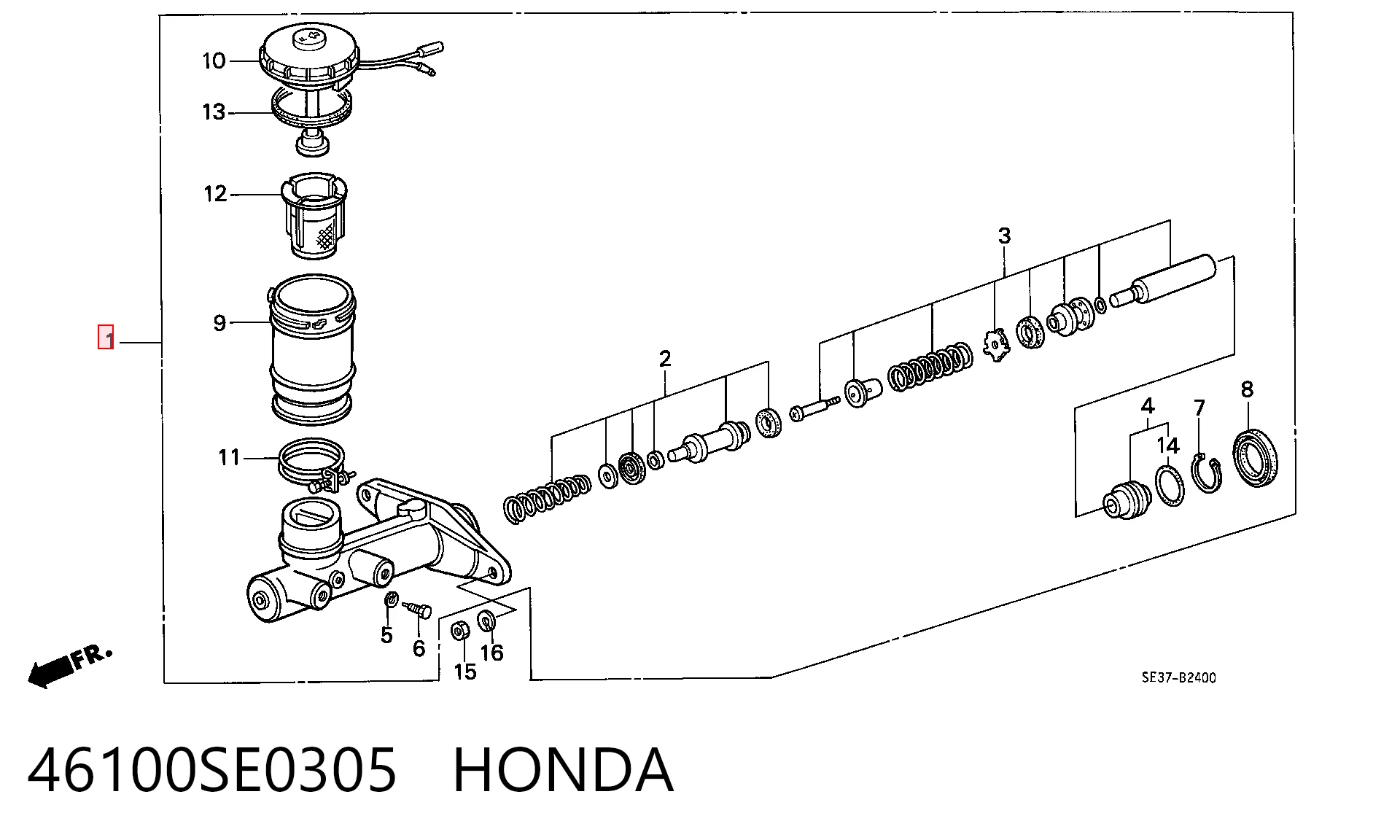 Циліндр гальмівний, головний на Honda Accord III CA4, CA5