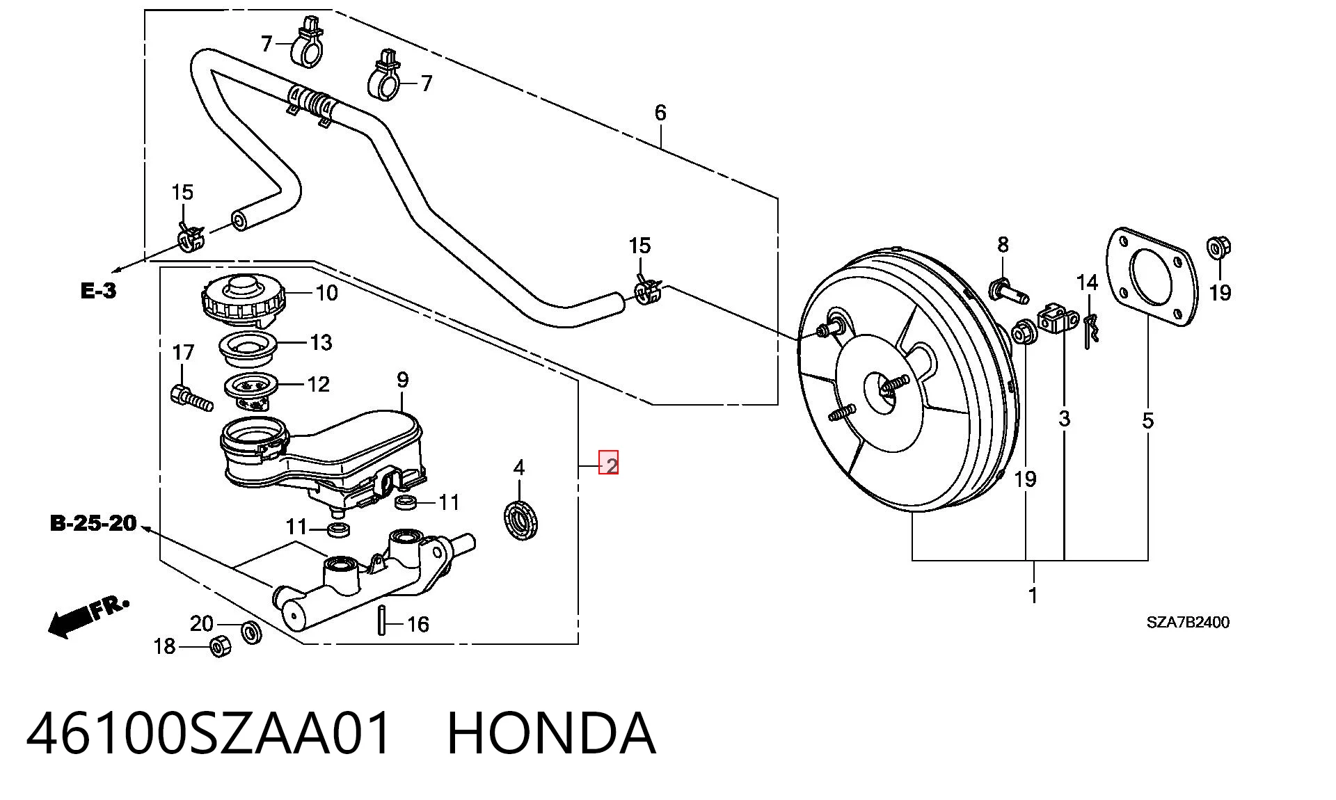 46100SZAA01 Honda Циліндр гальмівний, головний