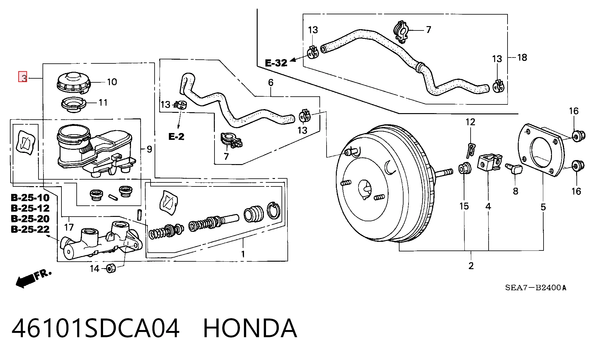  Головний гальмівний циліндр Honda Accord 7