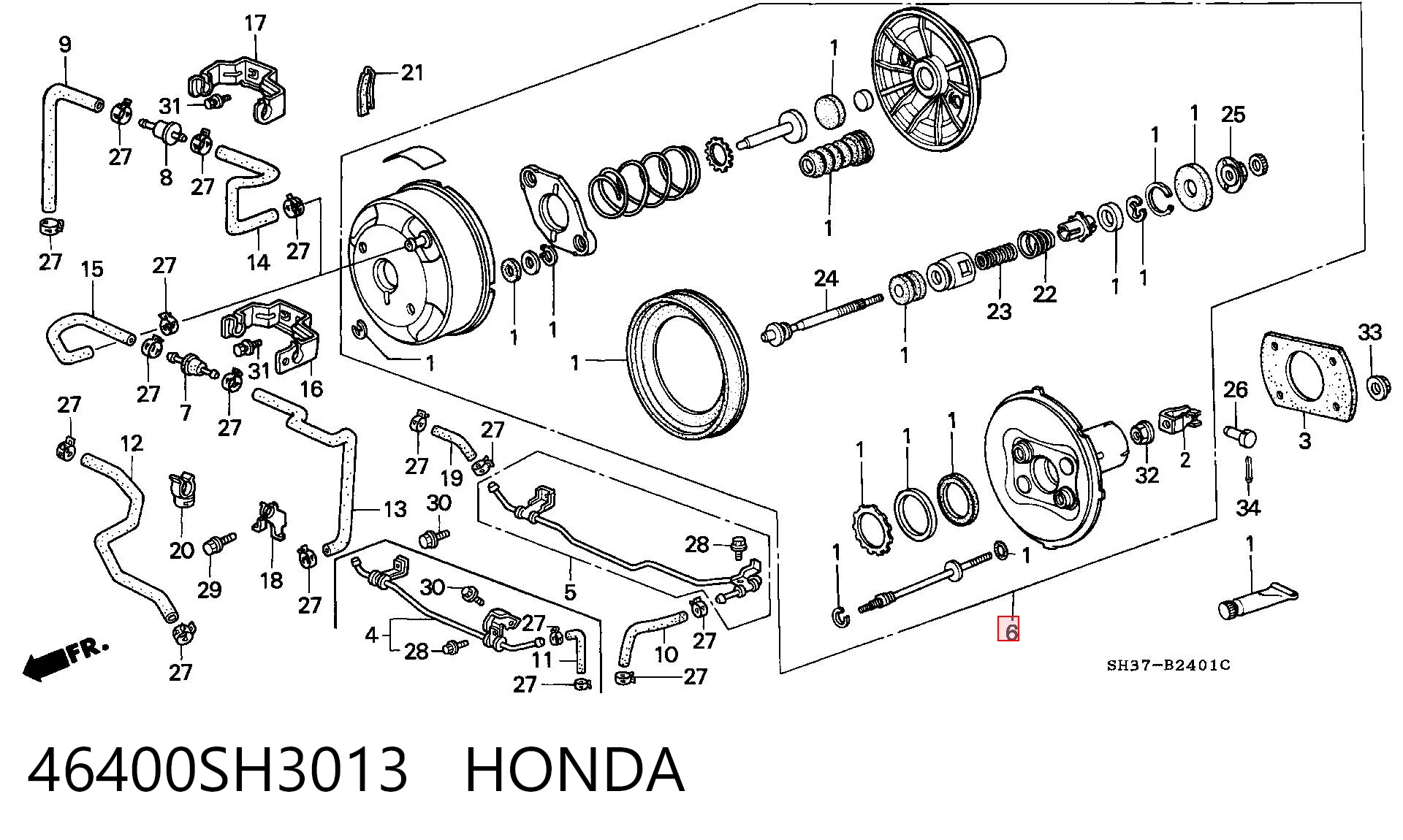 46400SH3013 Honda Підсилювач гальм вакуумний