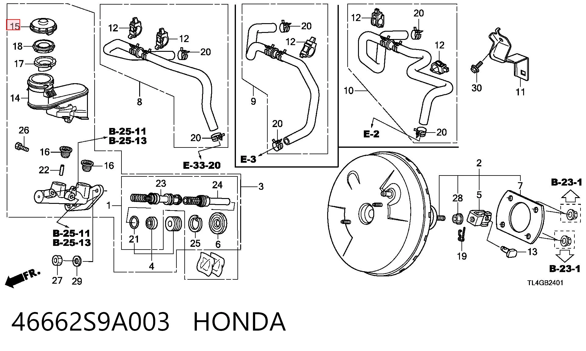 46662S9A003 Honda Кришка бачка головного гальмівного циліндра