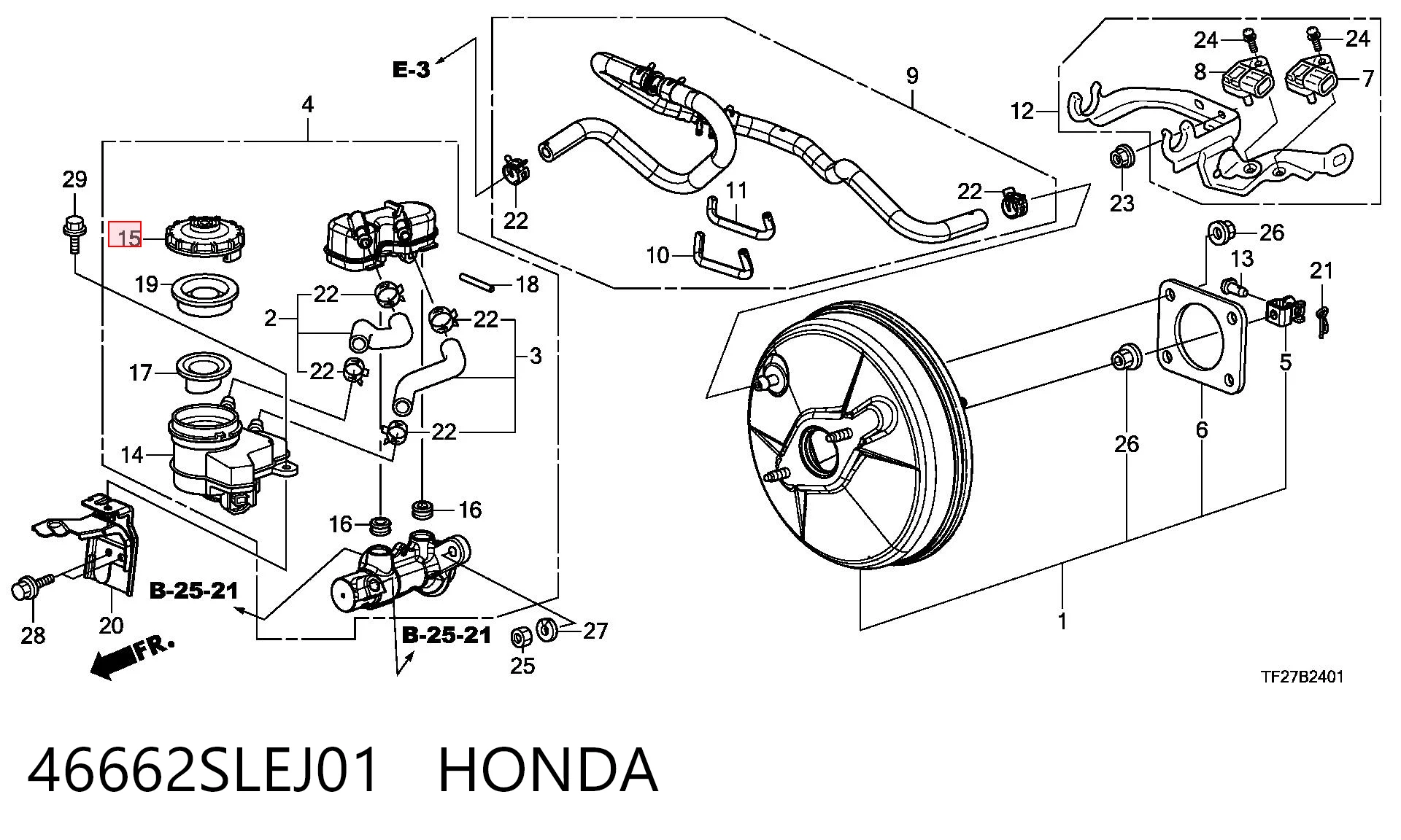 46662SLEJ01 Honda Кришка бачка головного гальмівного циліндра