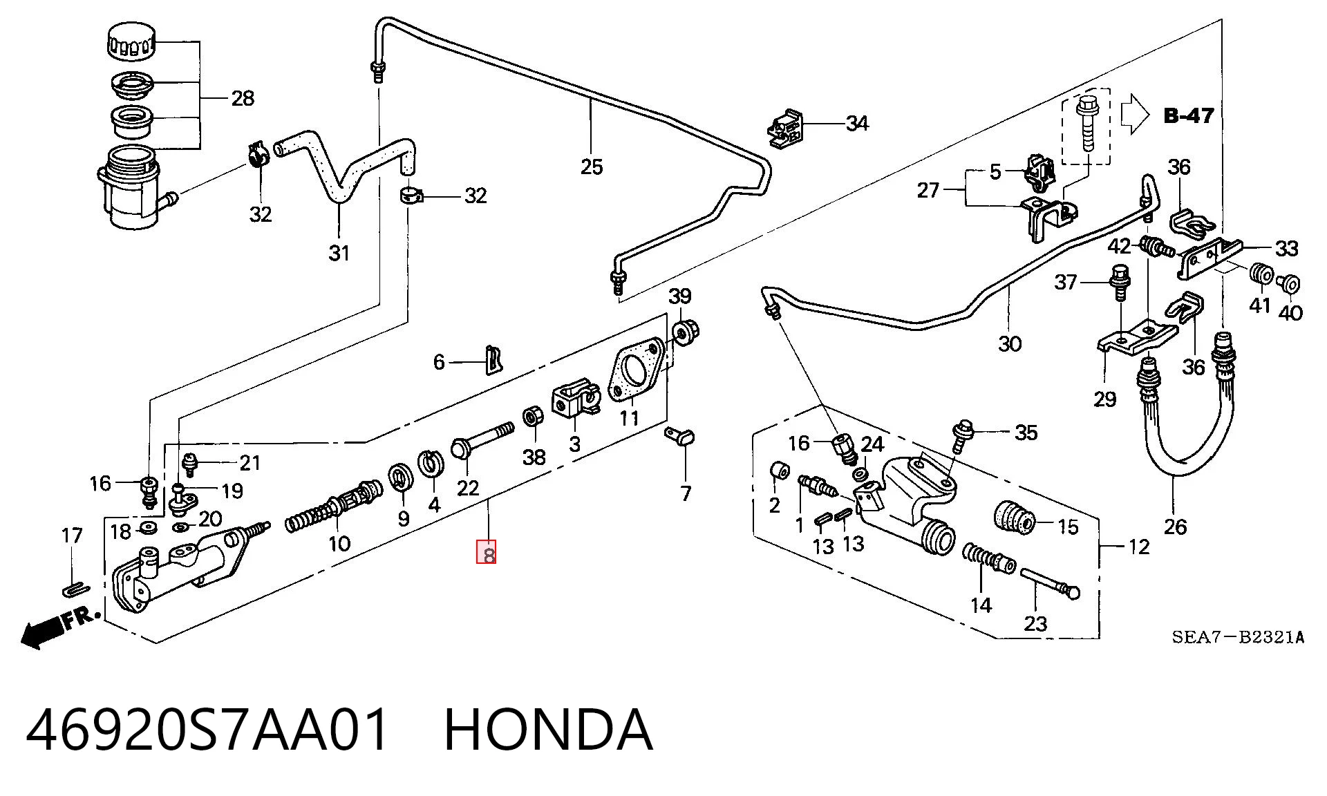 46920S7AA01 Honda Циліндр зчеплення, головний