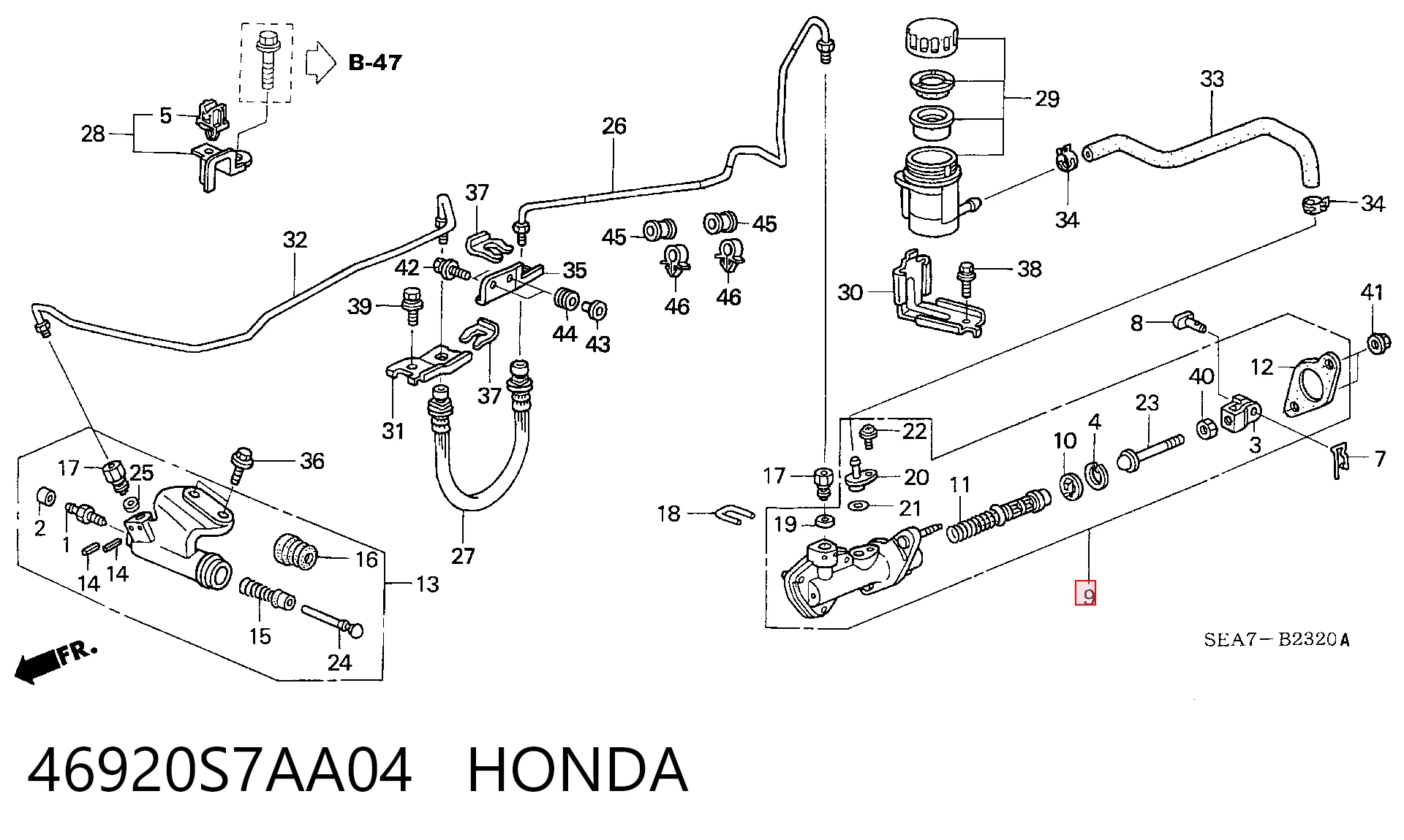 46920S7AA04 Honda Циліндр зчеплення, головний