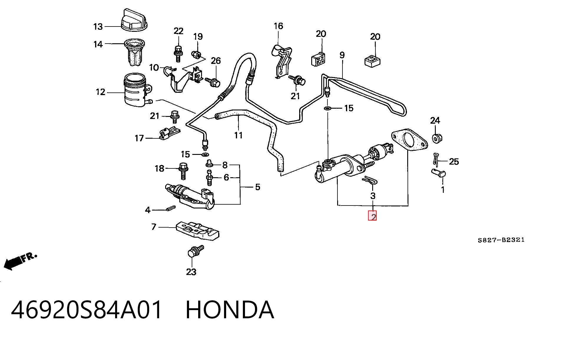 46920S84A01 Honda Циліндр зчеплення, головний