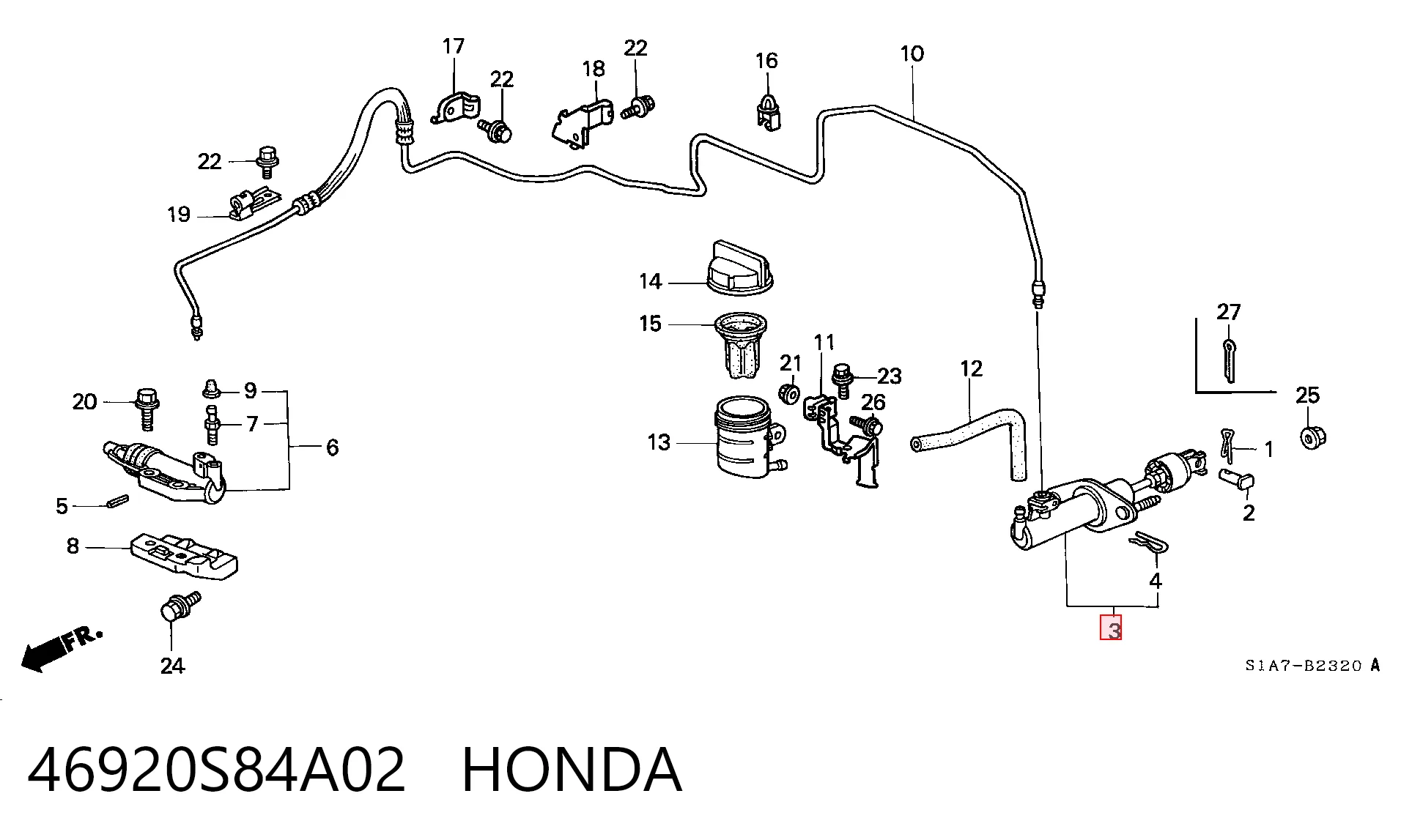 46920S84A02 Honda Циліндр зчеплення, головний