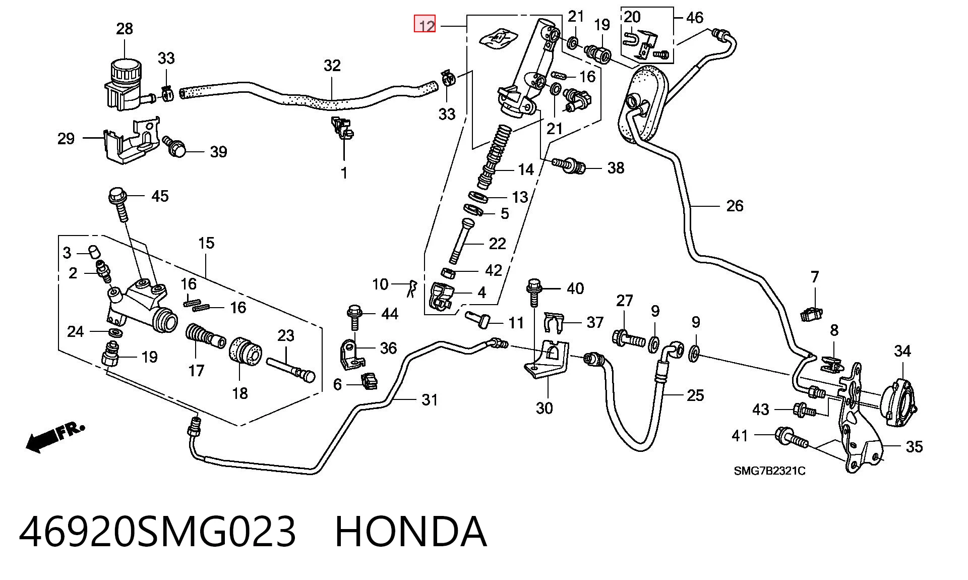 46920SMG023 Honda Циліндр зчеплення, головний