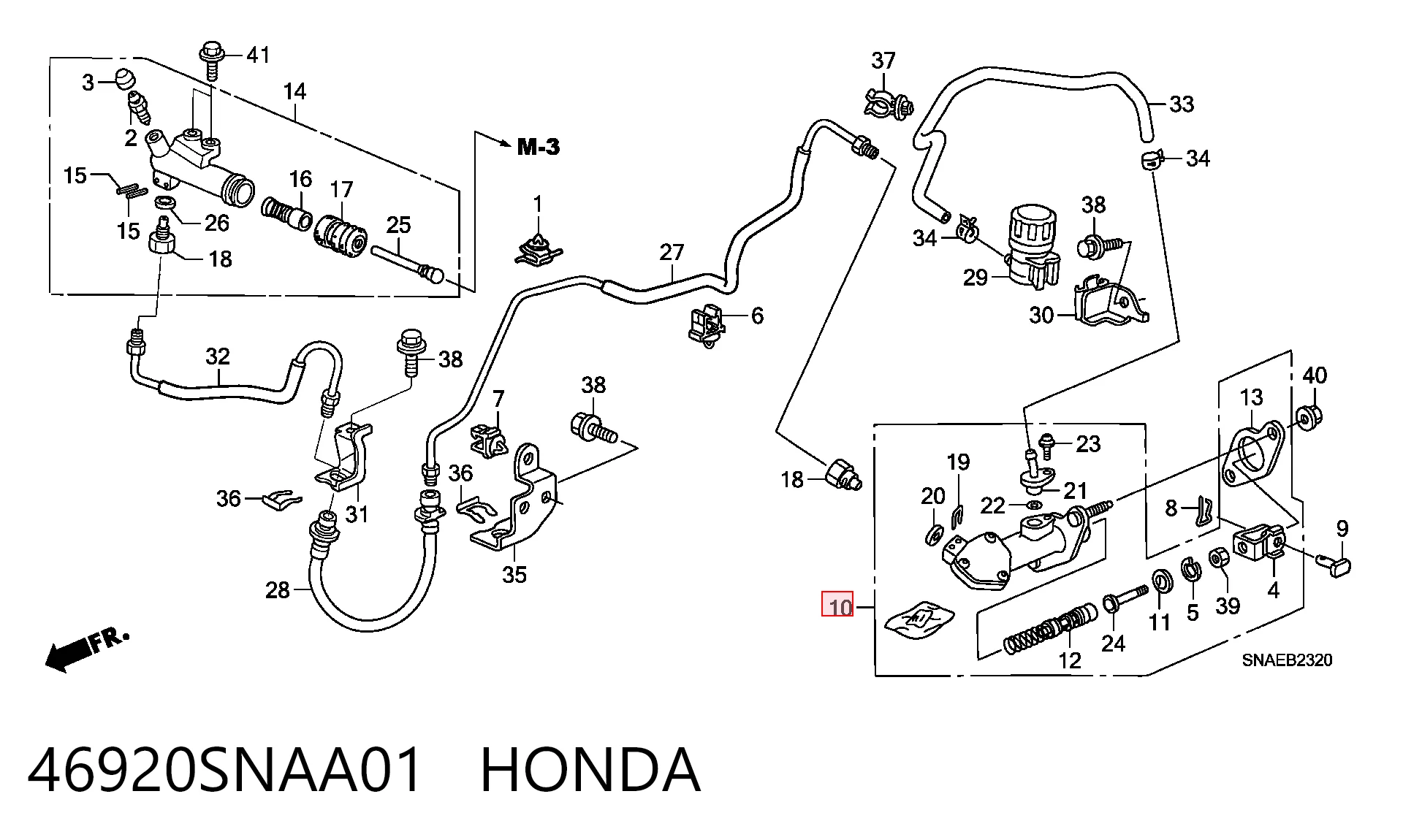 46920SNAA01 Honda Циліндр зчеплення, головний