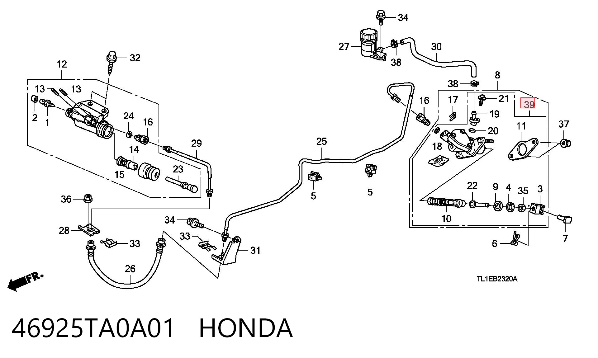 46925TA0A01 Honda Циліндр зчеплення, головний