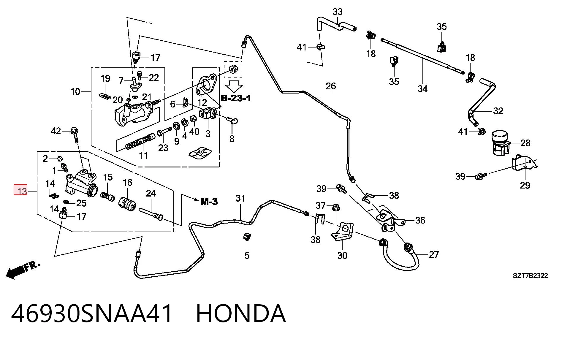 46930SNAA41 Honda Циліндр зчеплення робочий