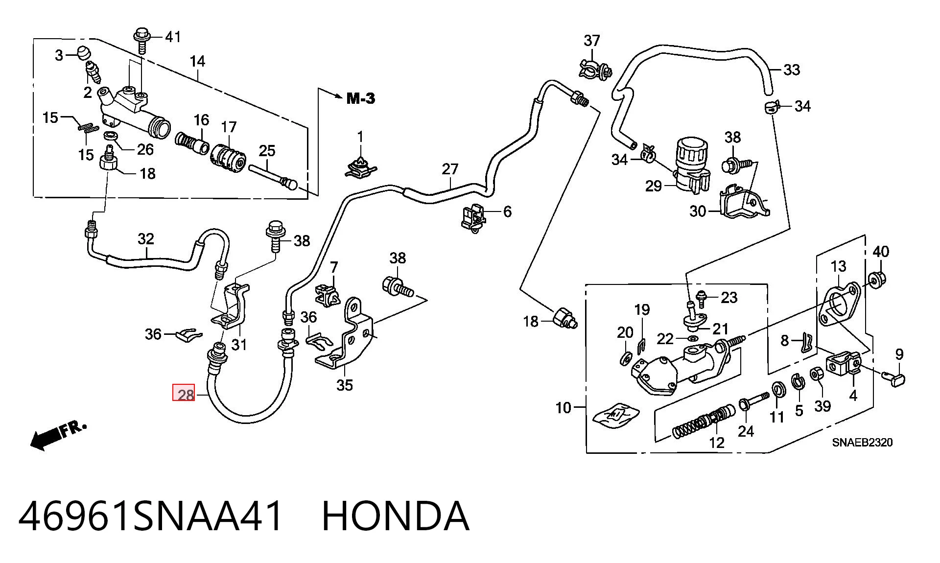46961SNAA41 Honda Трубка гідроприводу зчеплення
