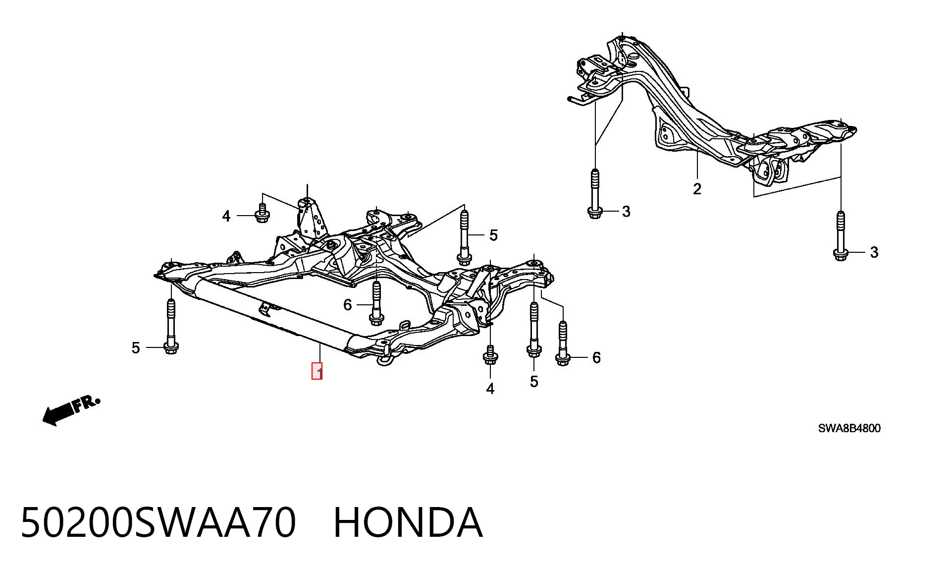 50200SWAA70 Honda Передня балка