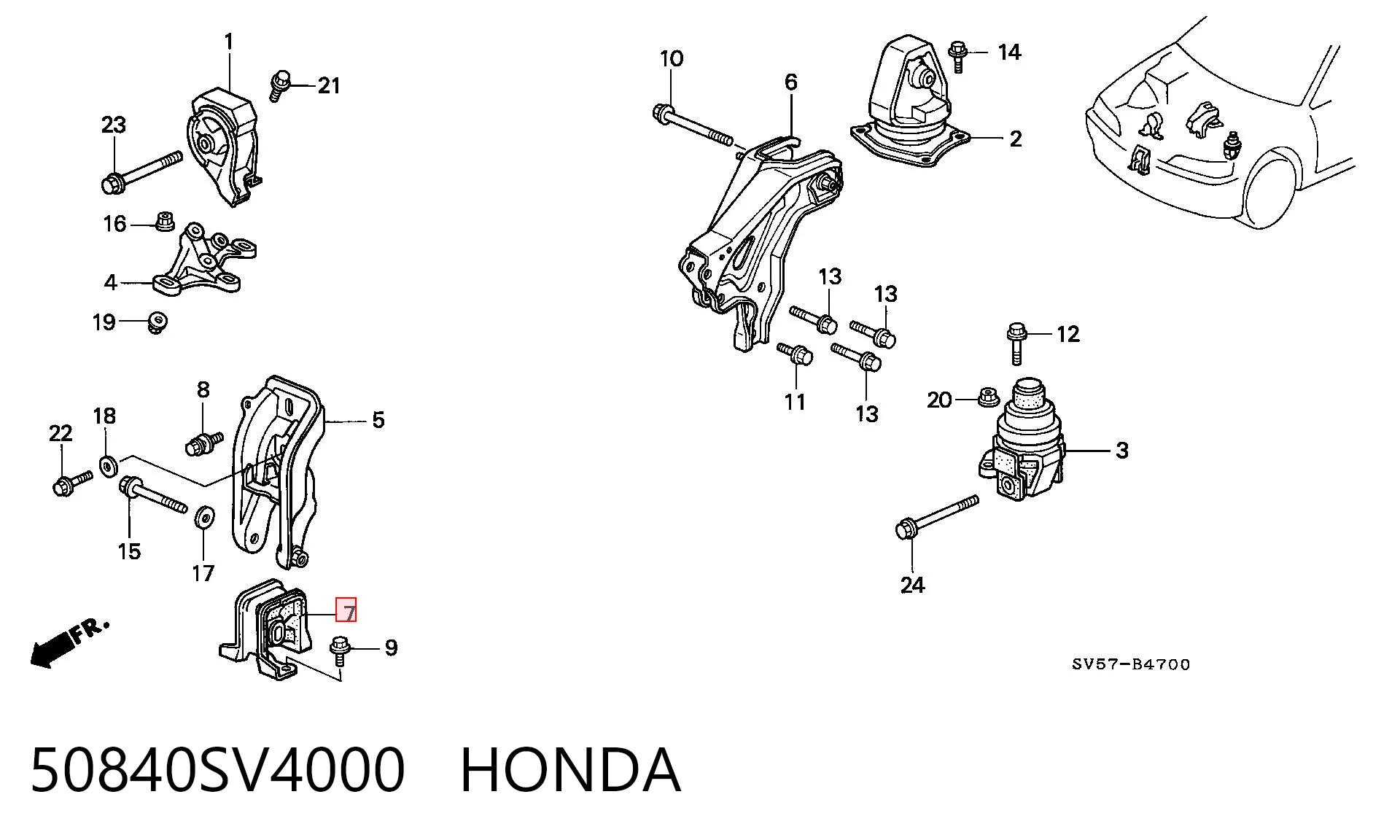 Подушка двигуна передня S2238024 Polcar