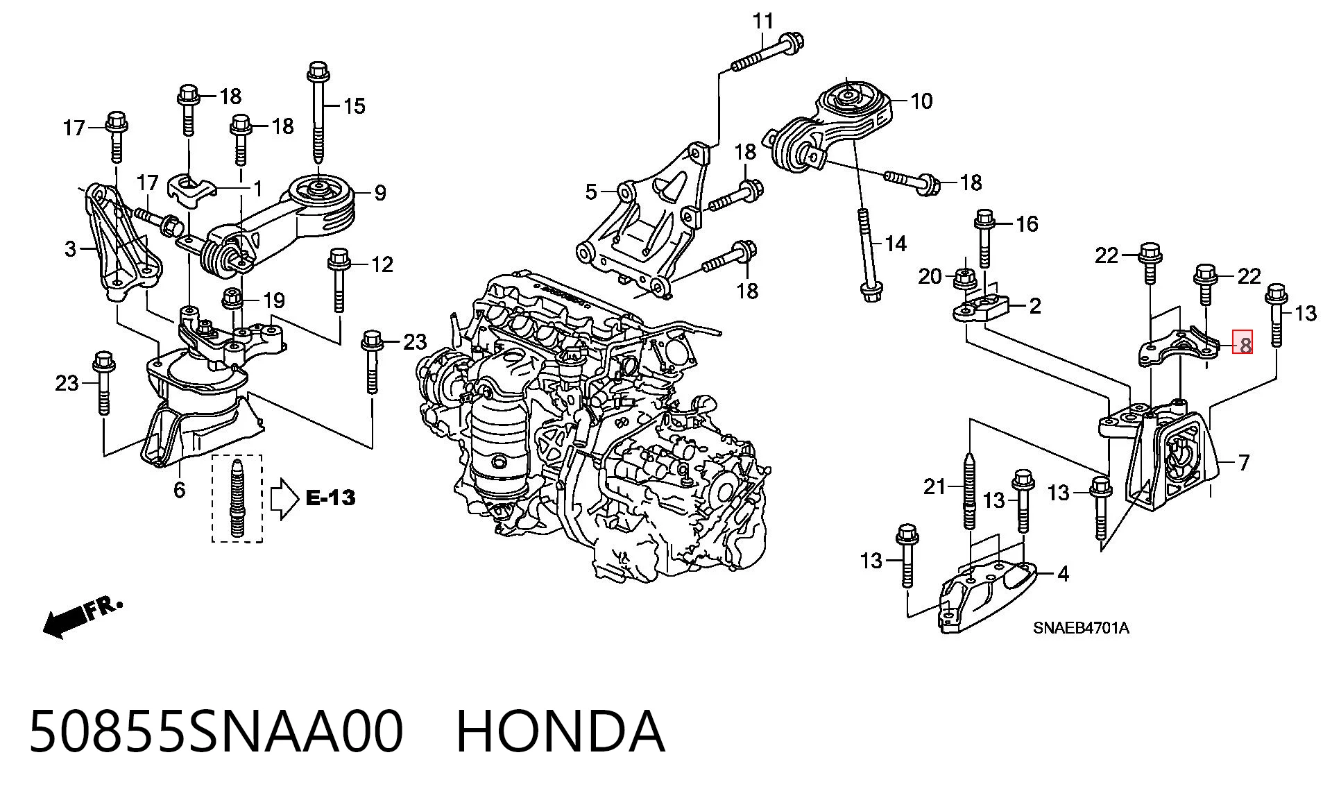 50855SNAA00 Honda 