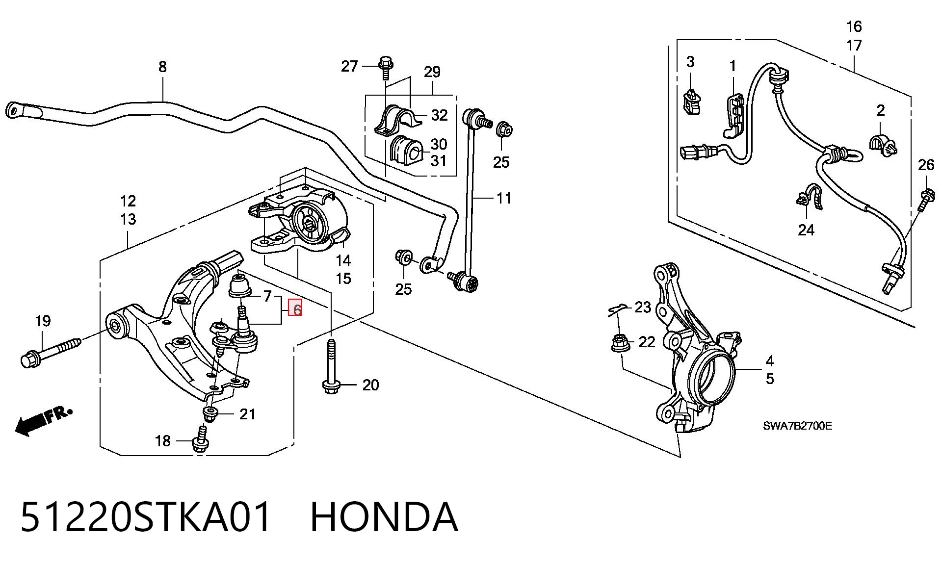 51220STKA01 Honda Кульові на авто