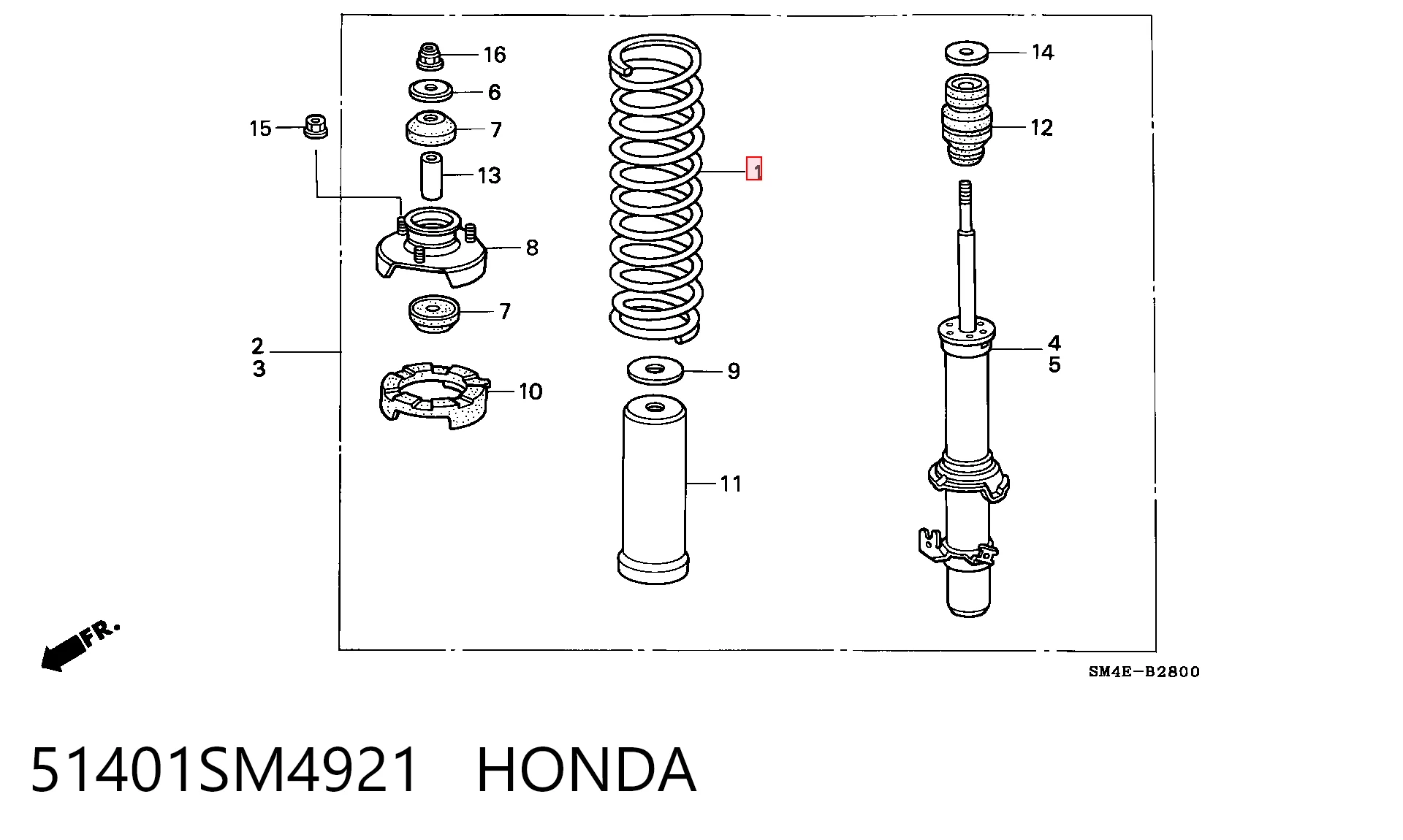 Пружина передньої підвіски Honda Accord IV