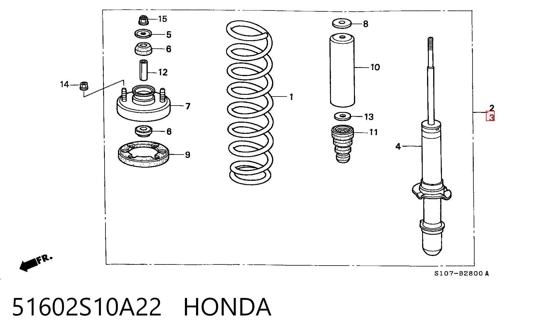 51602S10A22 Honda Ліва передня стійка