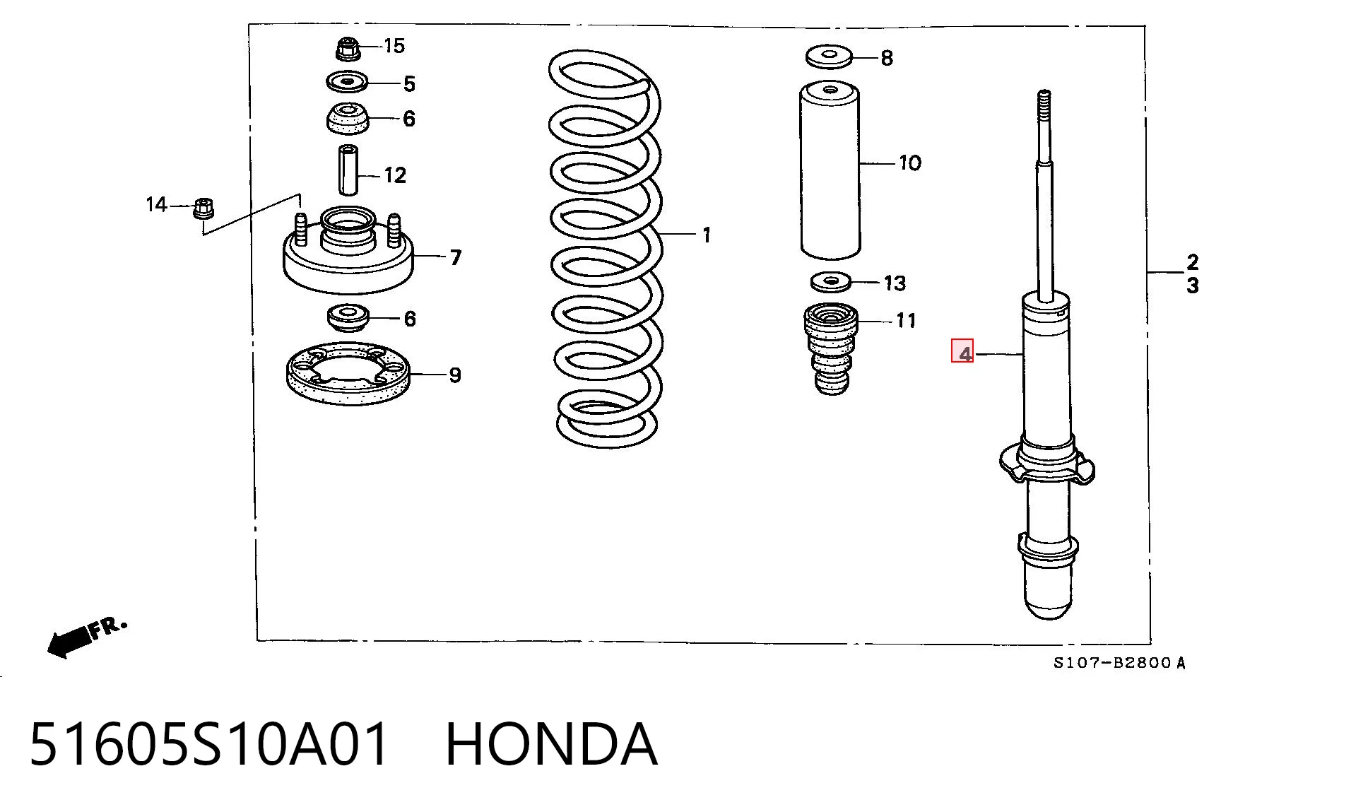 51605S10A01 Honda Стійка передня