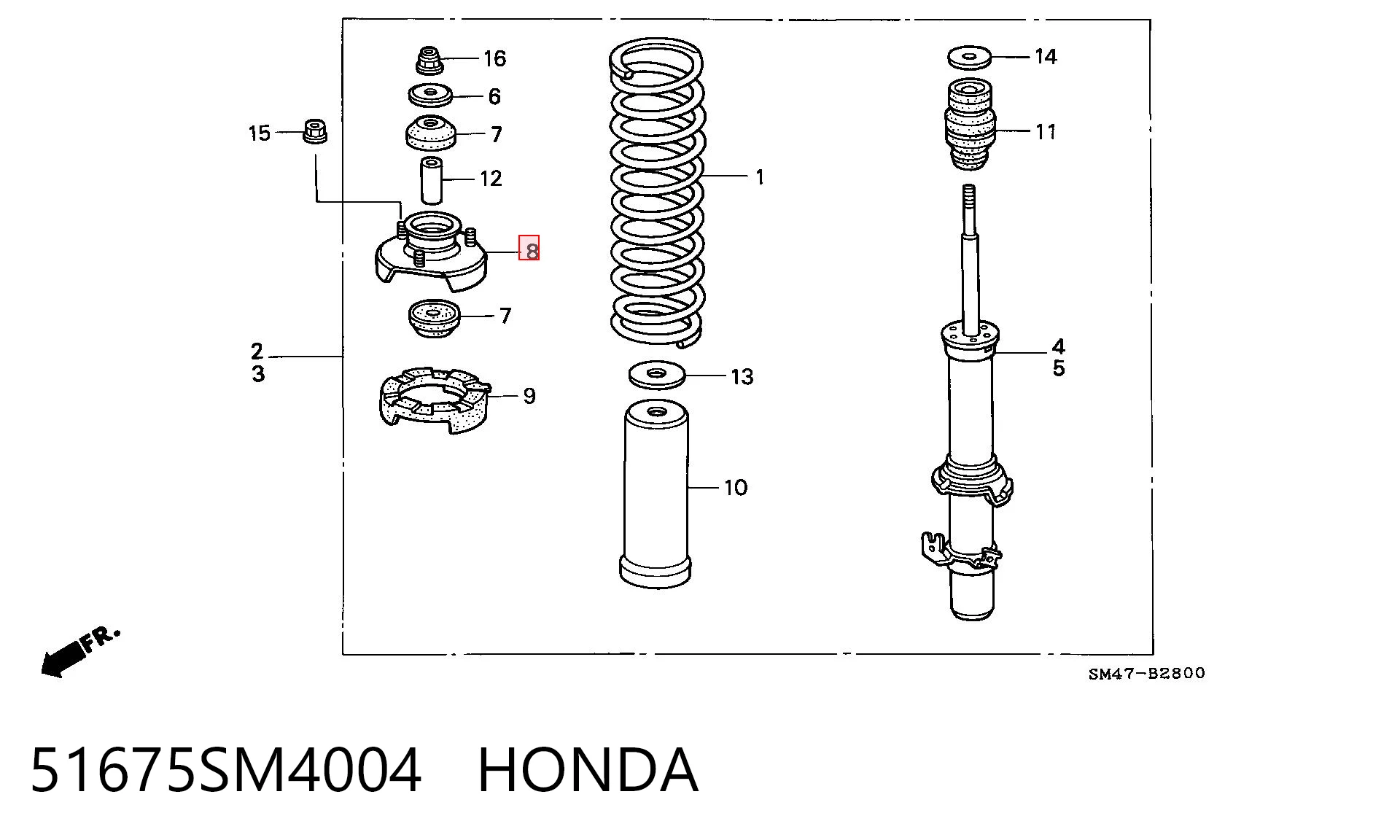 NMS5185 NIPPON MOTORS Кріплення переднього амортизатора